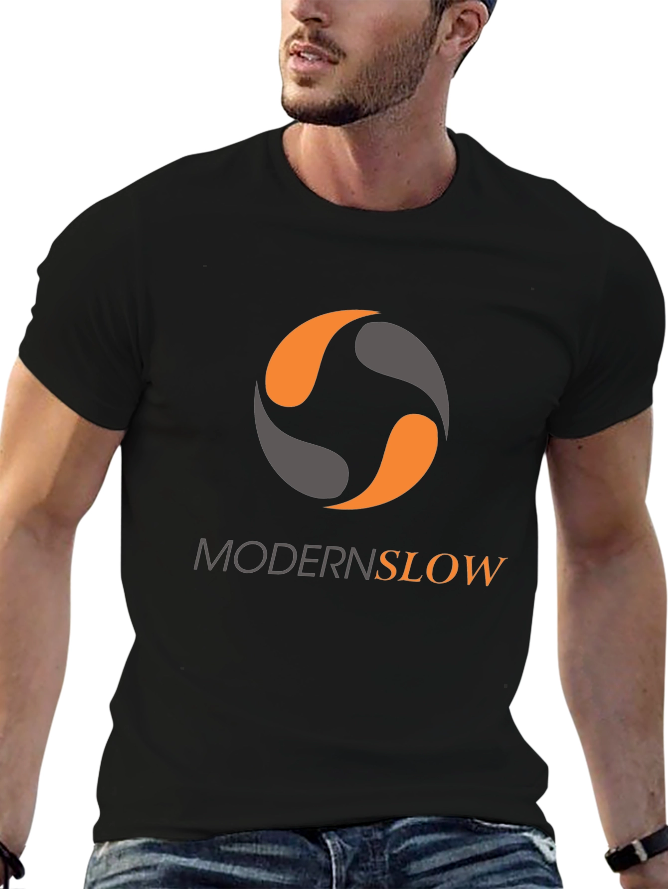 Modern Slow Graphic Tee - Stylish Black T-Shirt