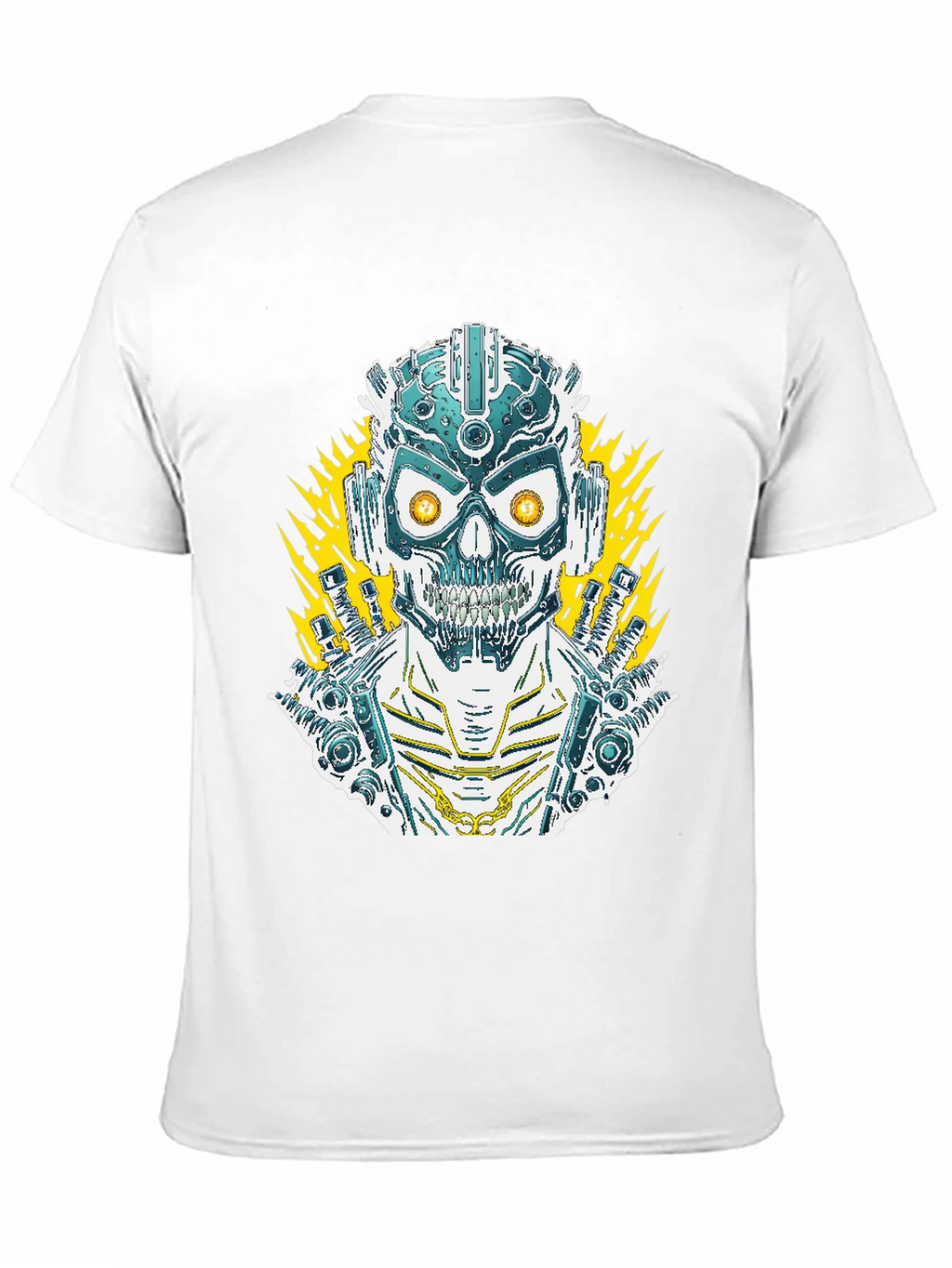 Cyberpunk Skull Graphic Tee - Mens Black T-Shirt
