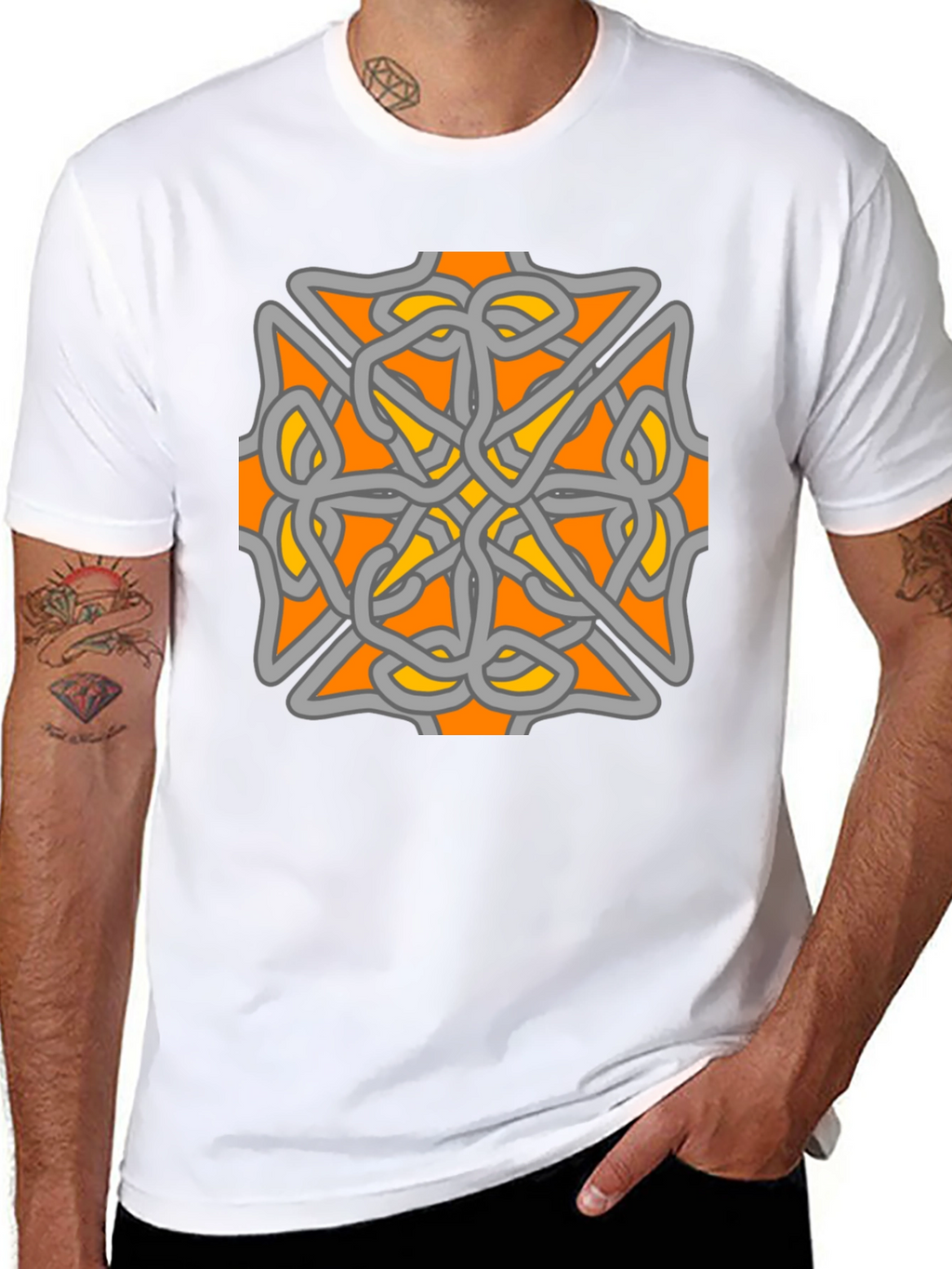 Celtic Knot Graphic Tee - Black Cotton Blend