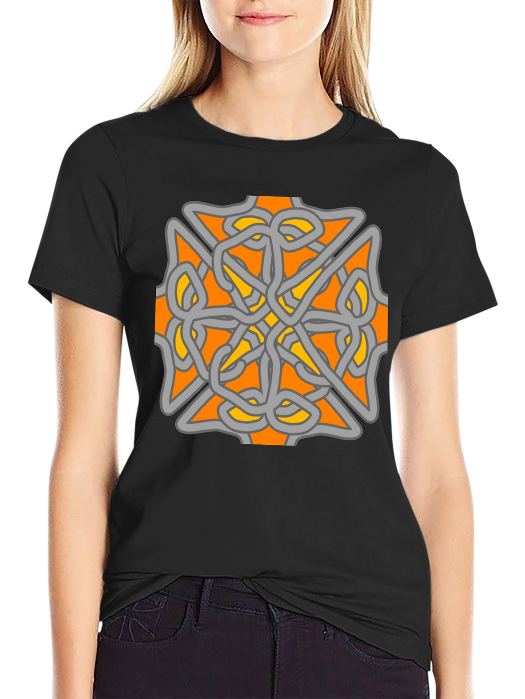Celtic Knot Graphic Tee - Black Cotton Blend