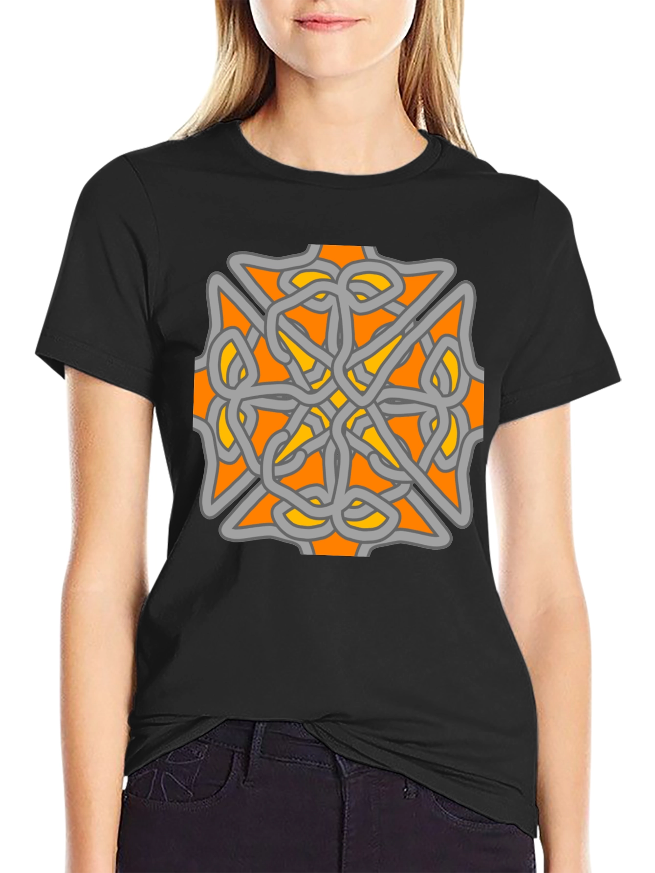 Celtic Knot Graphic Tee - Black Cotton Blend