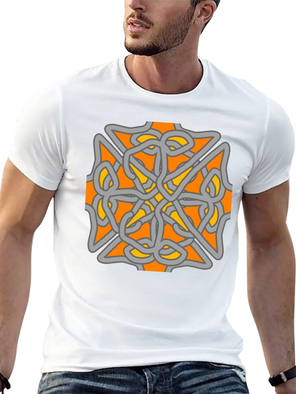 Celtic Knot Graphic Tee - Black Cotton Blend