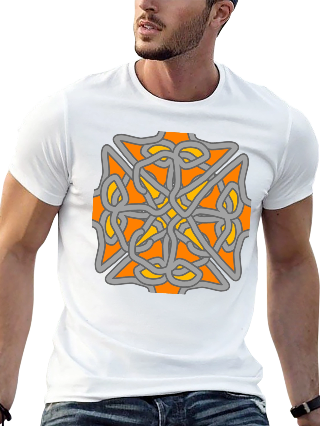 Celtic Knot Graphic Tee - Black Cotton Blend