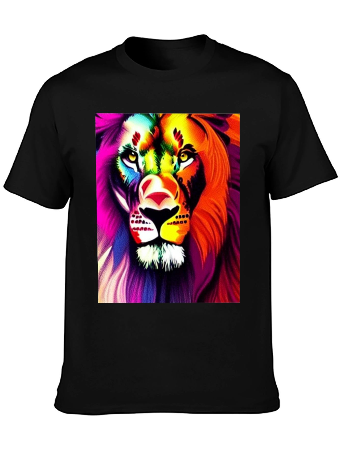 Bold Lion Graphic Tee - Black Cotton Shirt