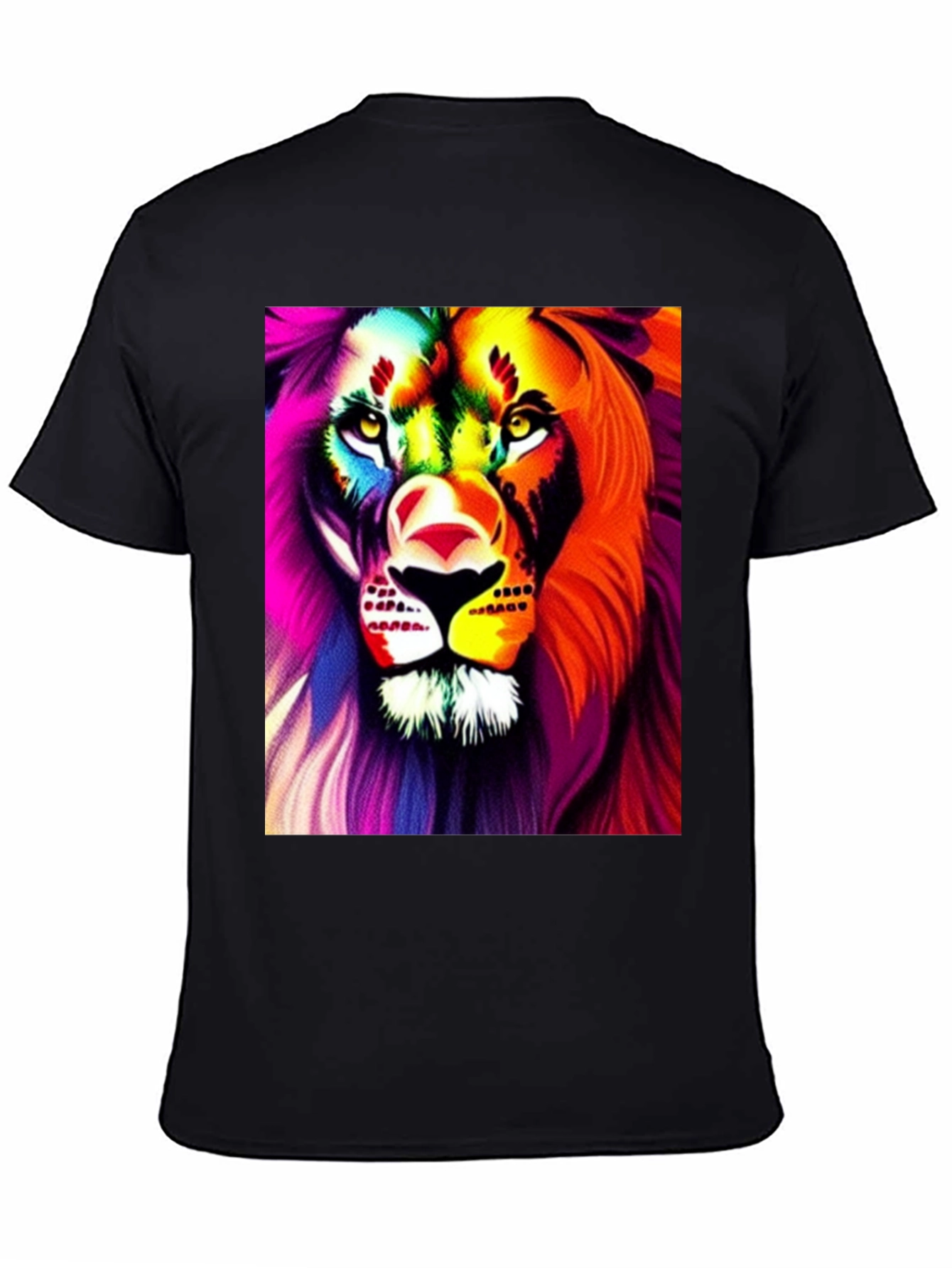 Bold Lion Graphic Tee - Black Cotton Shirt