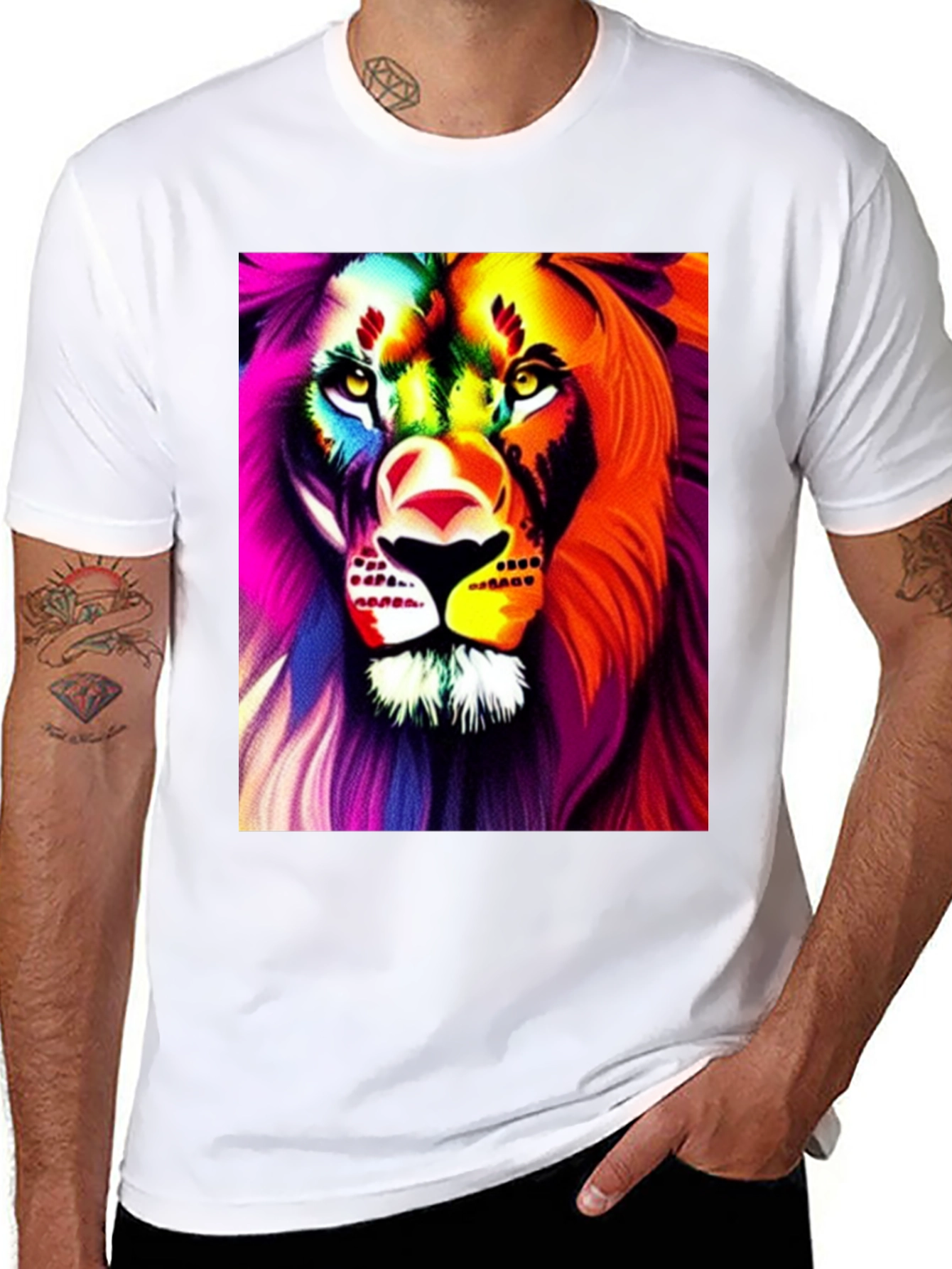 Bold Lion Graphic Tee - Black Cotton Shirt