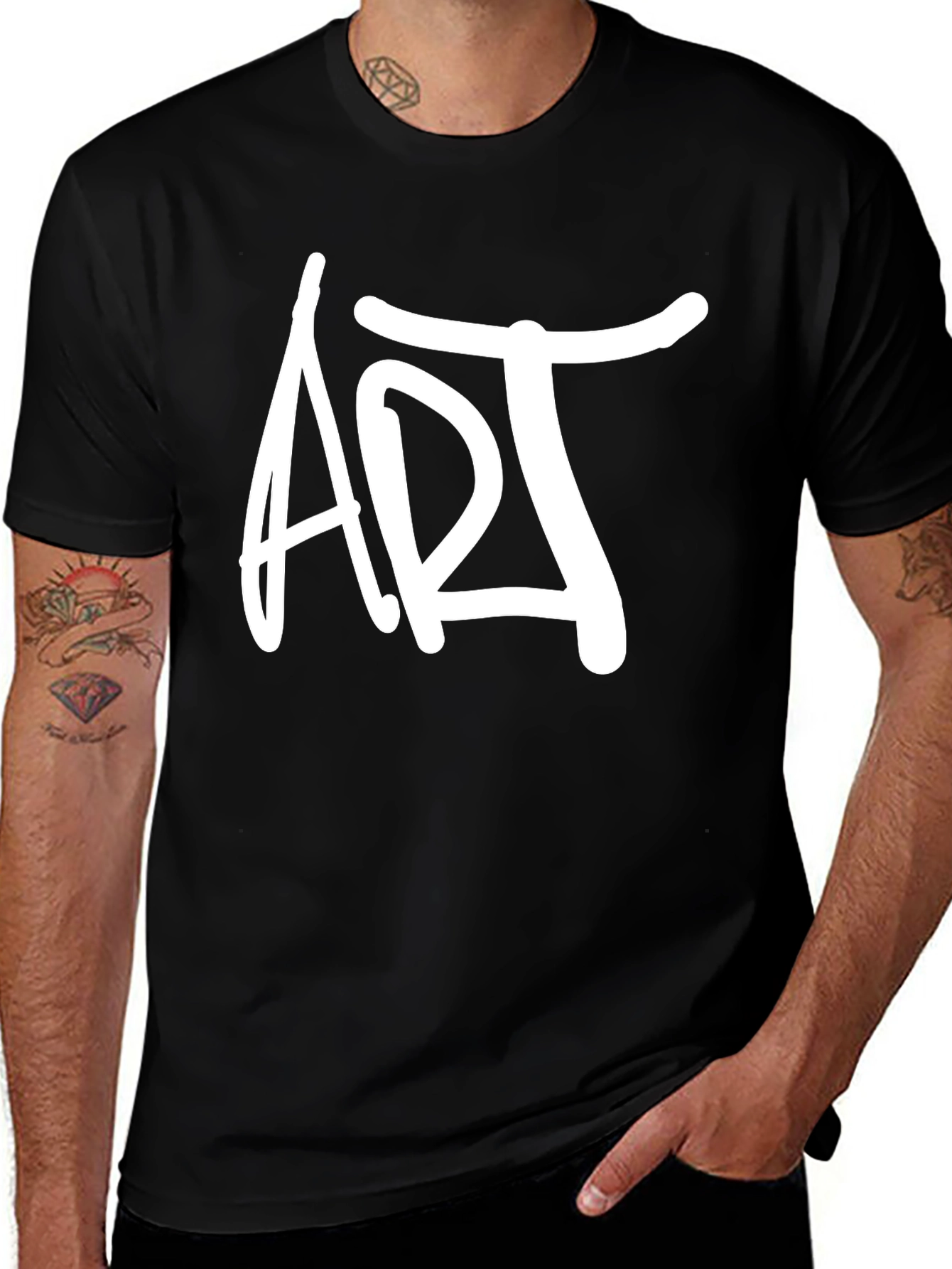 ART Graphic Tee - Modern Black Cotton T-Shirt