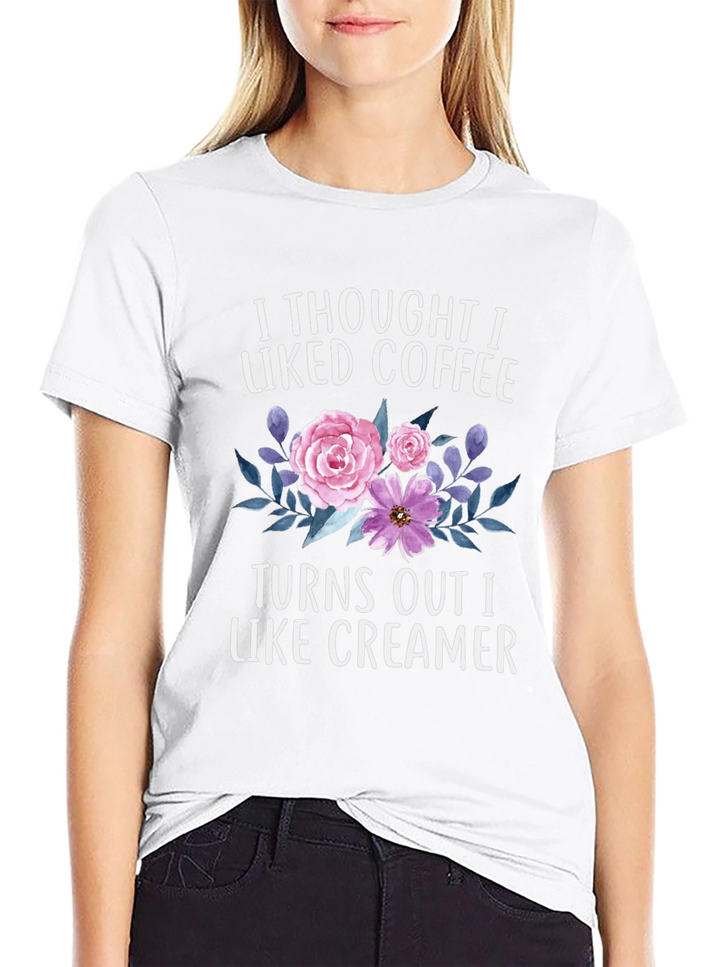 Coffee & Creamer T-Shirt - Floral Design