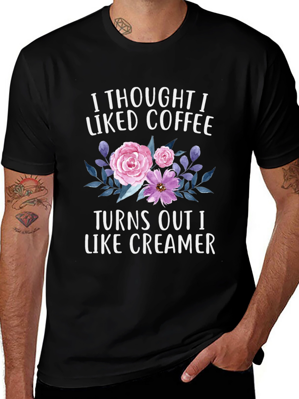 Coffee & Creamer T-Shirt - Floral Design