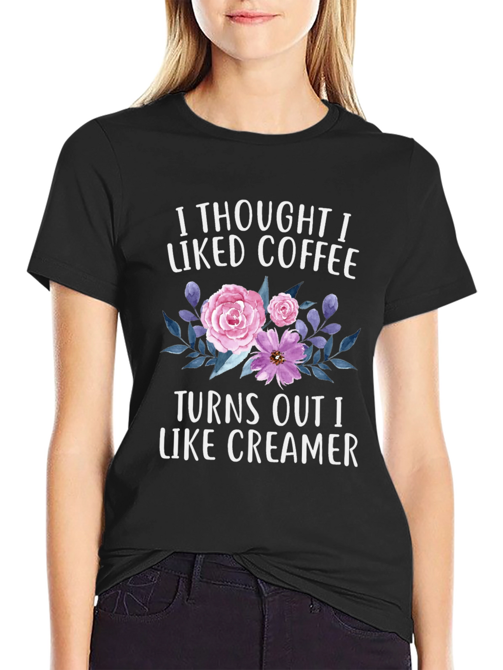 Coffee & Creamer T-Shirt - Floral Design