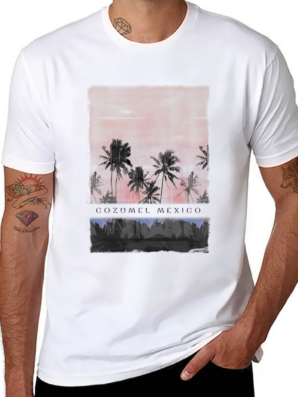 Cozumel Mexico Palm Tree Graphic T-Shirt