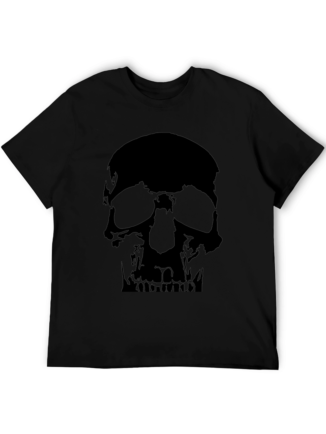 Skull Graphic Print Black T-Shirt
