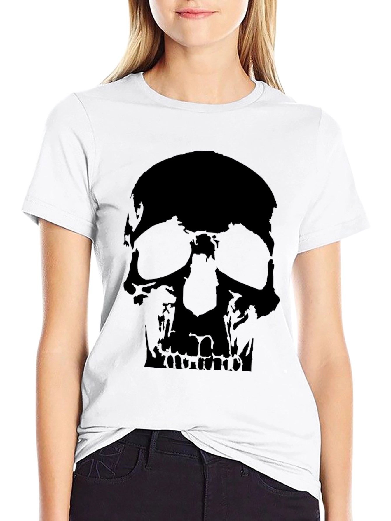 Skull Graphic Print Black T-Shirt