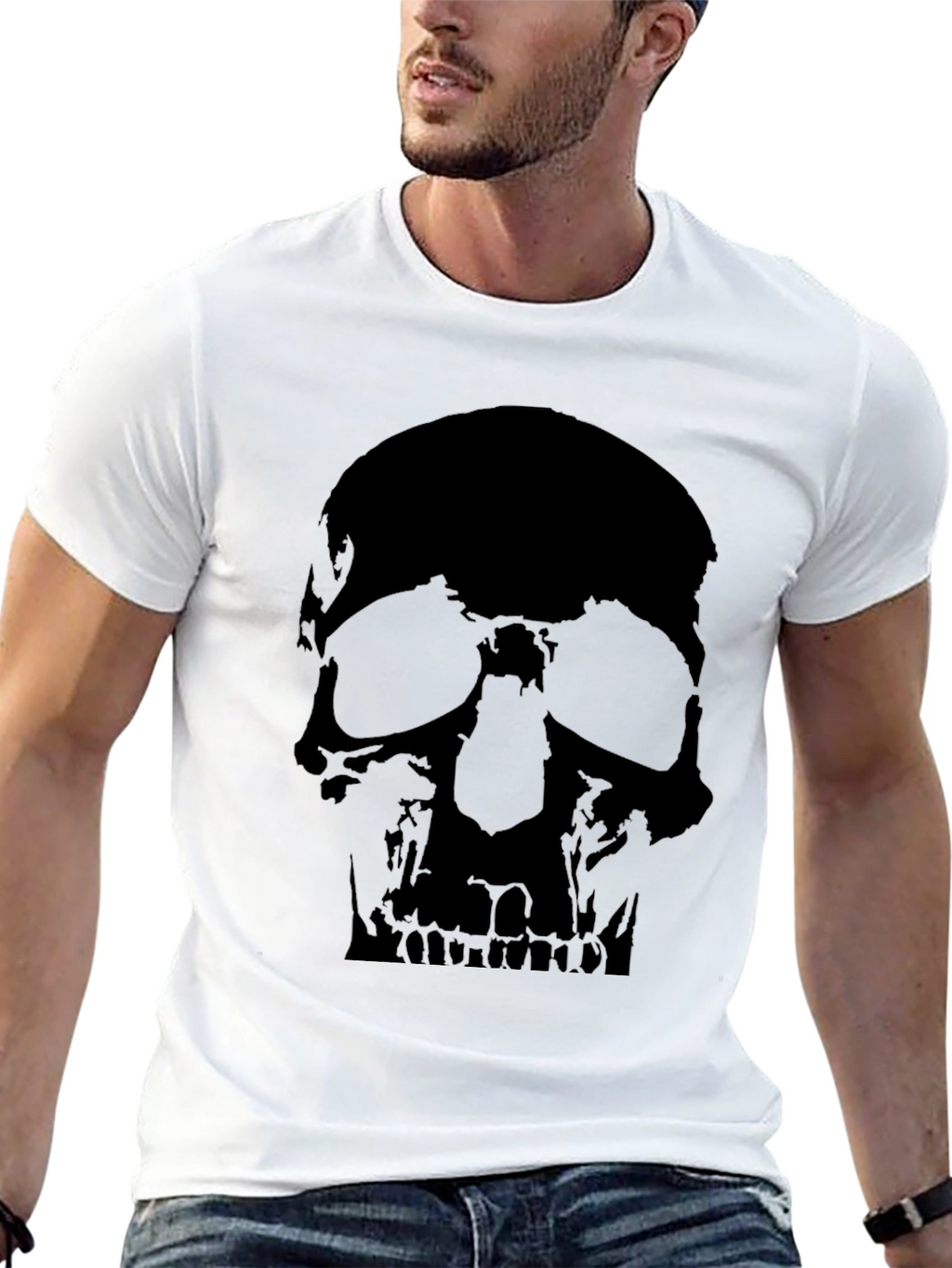 Skull Graphic Print Black T-Shirt