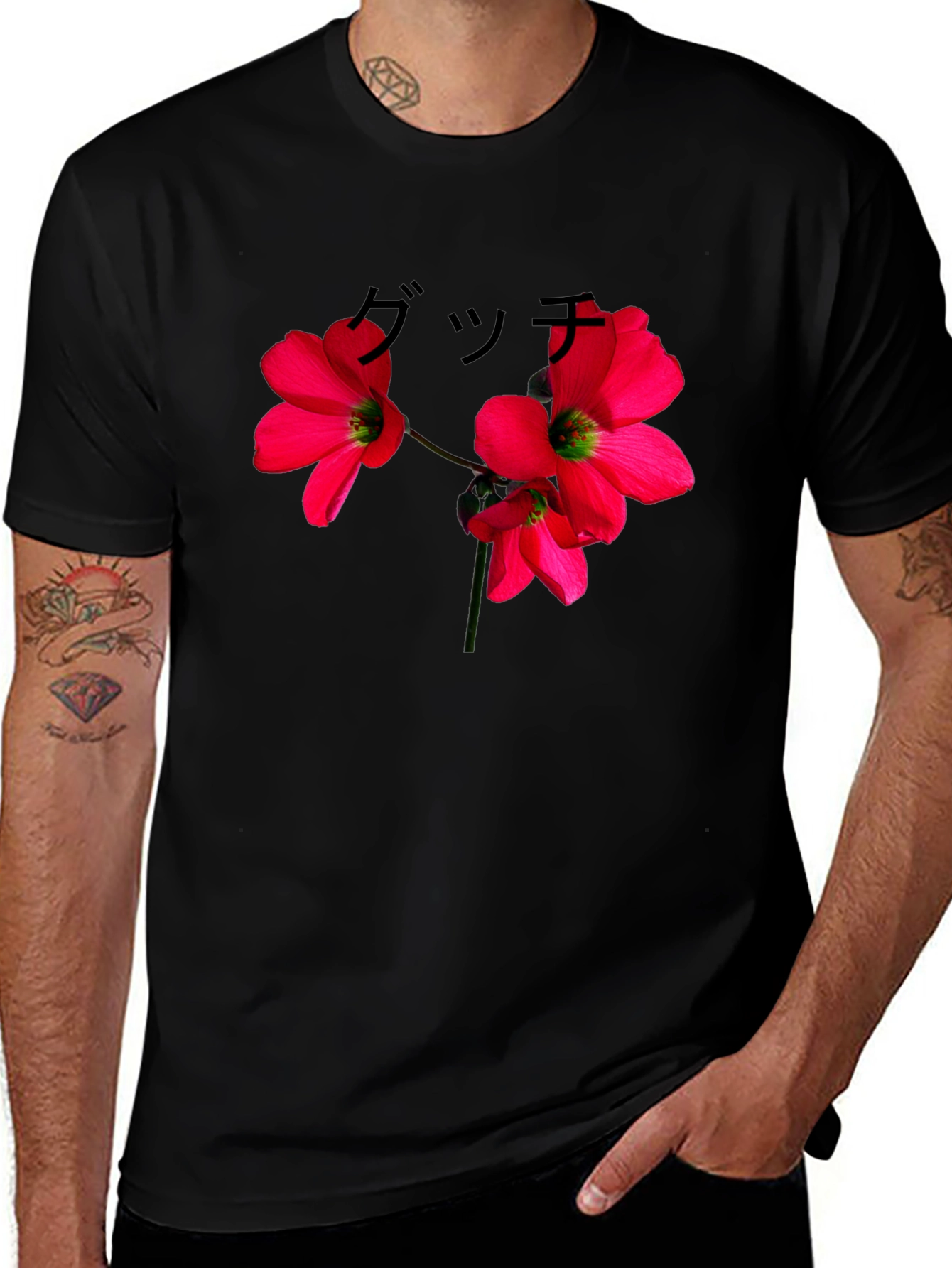 Floral Graphic Black T-Shirt - Urban Style
