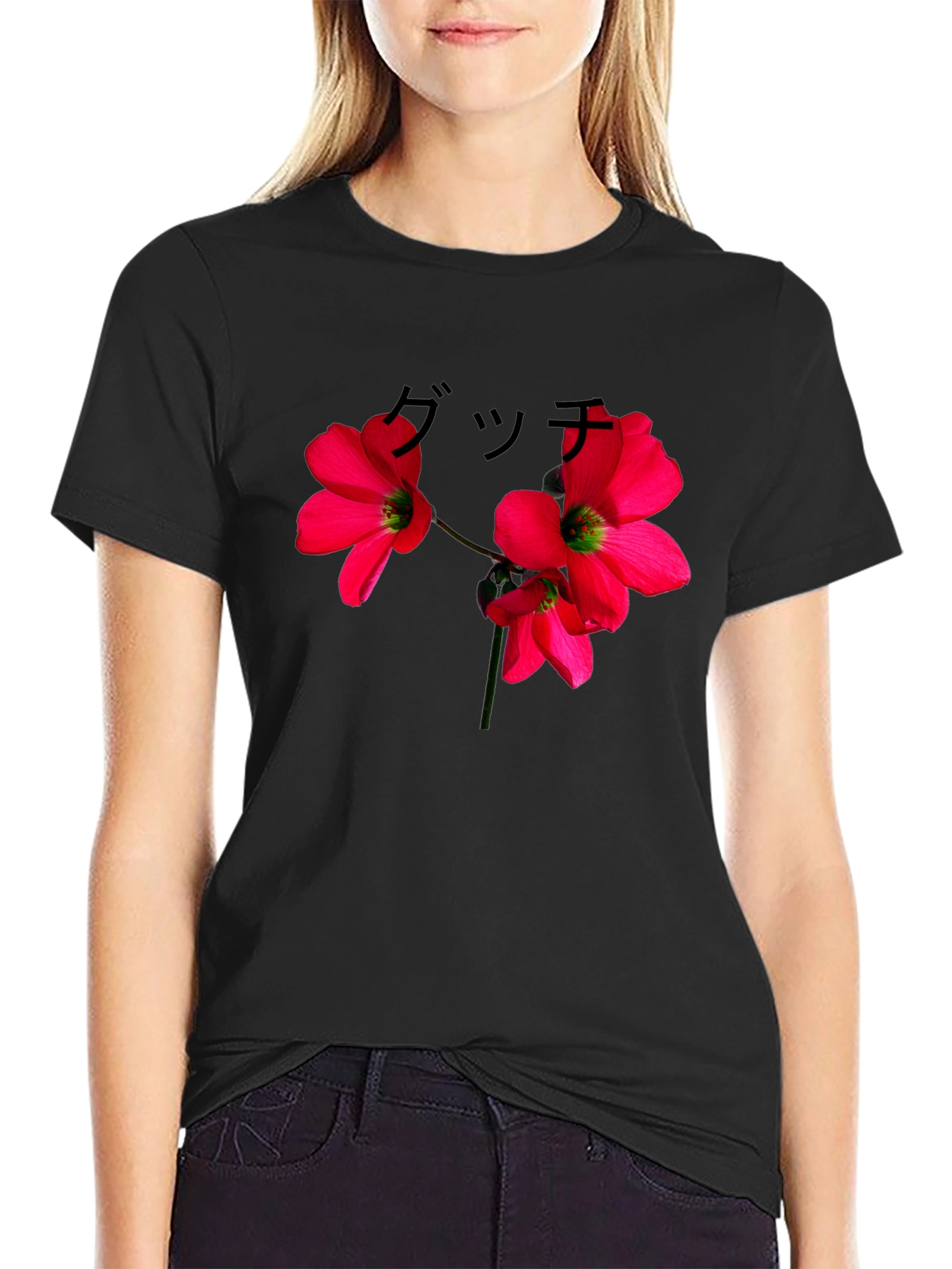 Floral Graphic Black T-Shirt - Urban Style