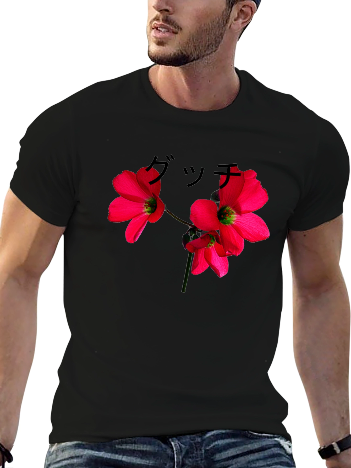 Floral Graphic Black T-Shirt - Urban Style