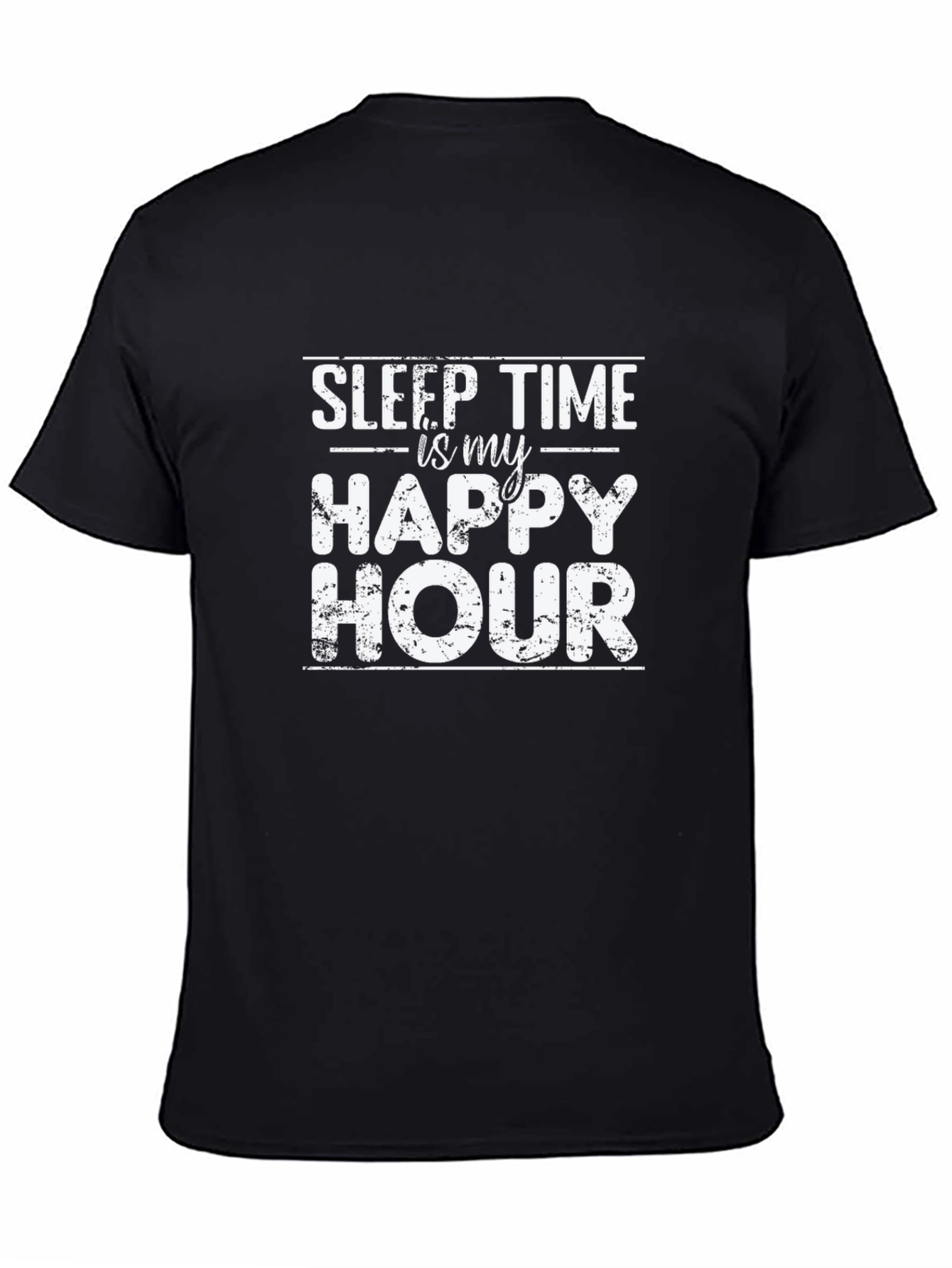 Sleep Time is My Happy Hour Black Graphic Tee