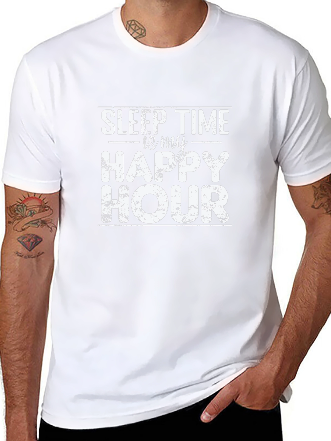 Sleep Time is My Happy Hour Black Graphic Tee