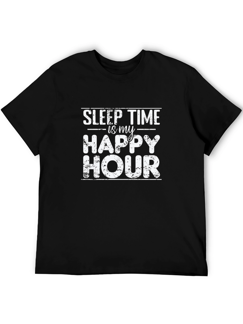Sleep Time is My Happy Hour Black Graphic Tee