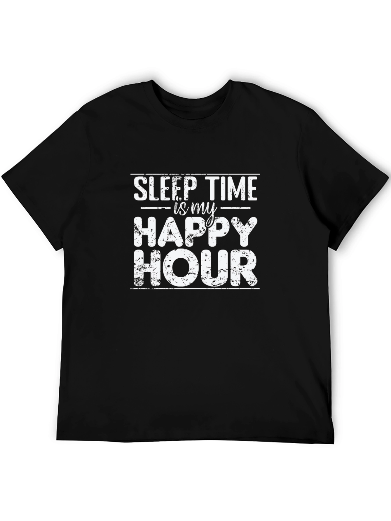 Sleep Time is My Happy Hour Black Graphic Tee