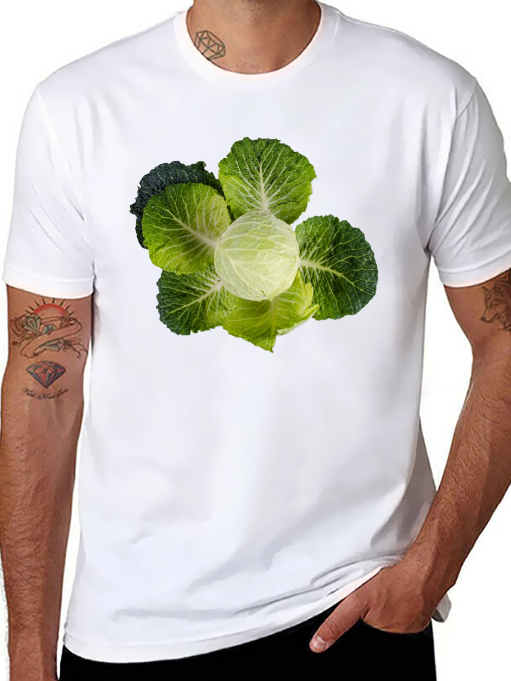 Cabbage Head Graphic Tee - Quirky Food Lovers T-Shirt