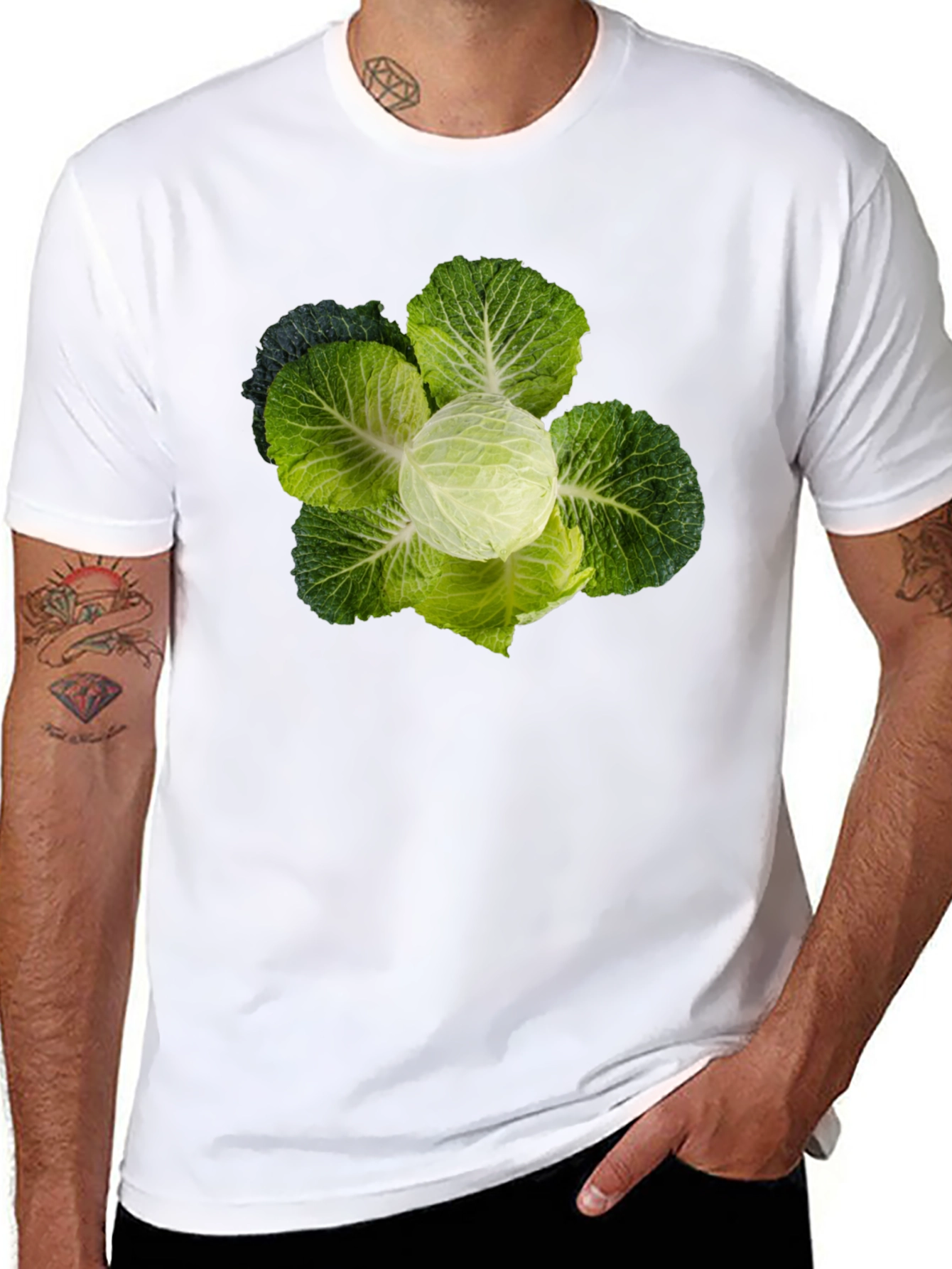 Cabbage Head Graphic Tee - Quirky Food Lovers T-Shirt