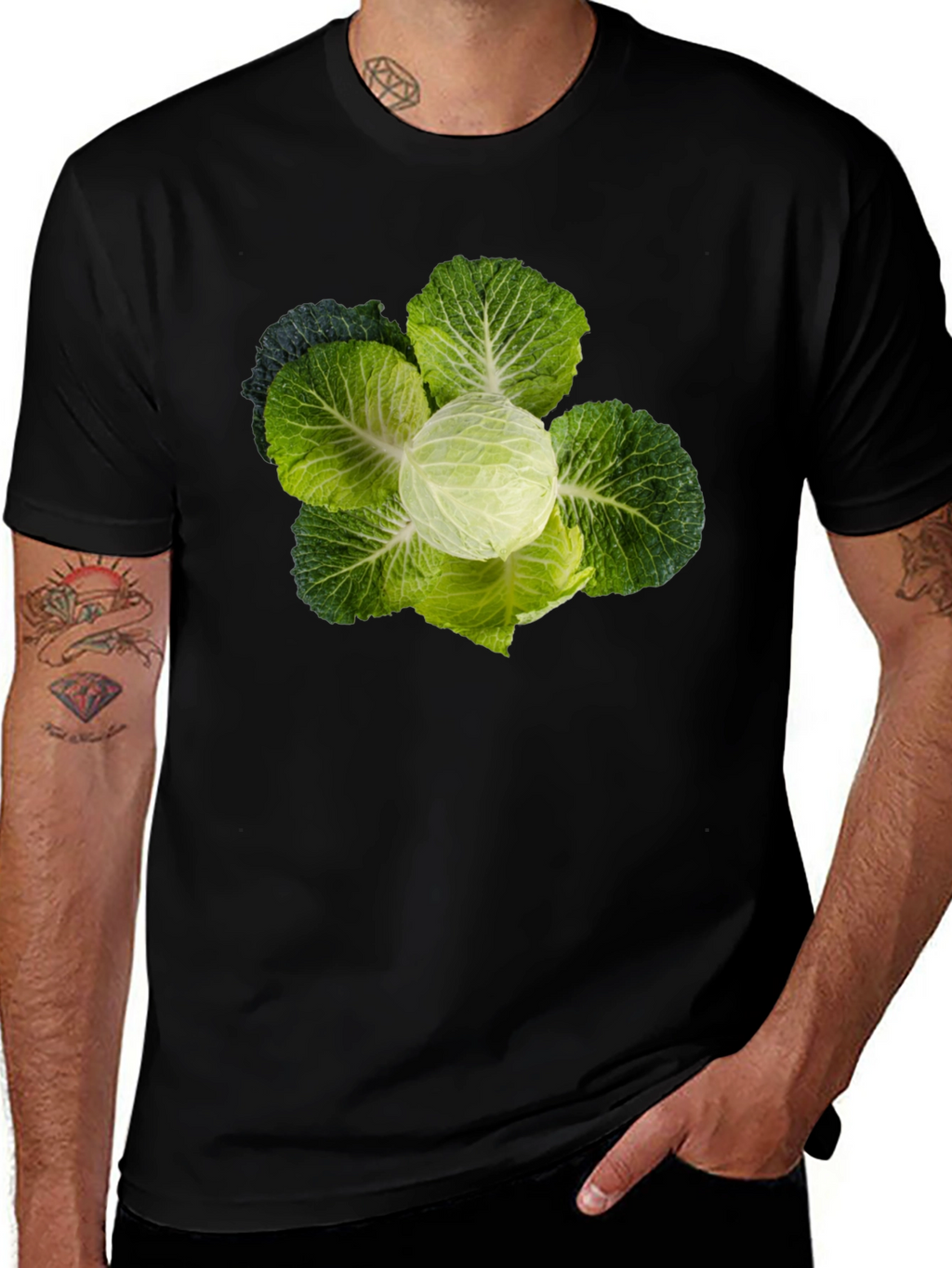 Cabbage Head Graphic Tee - Quirky Food Lovers T-Shirt