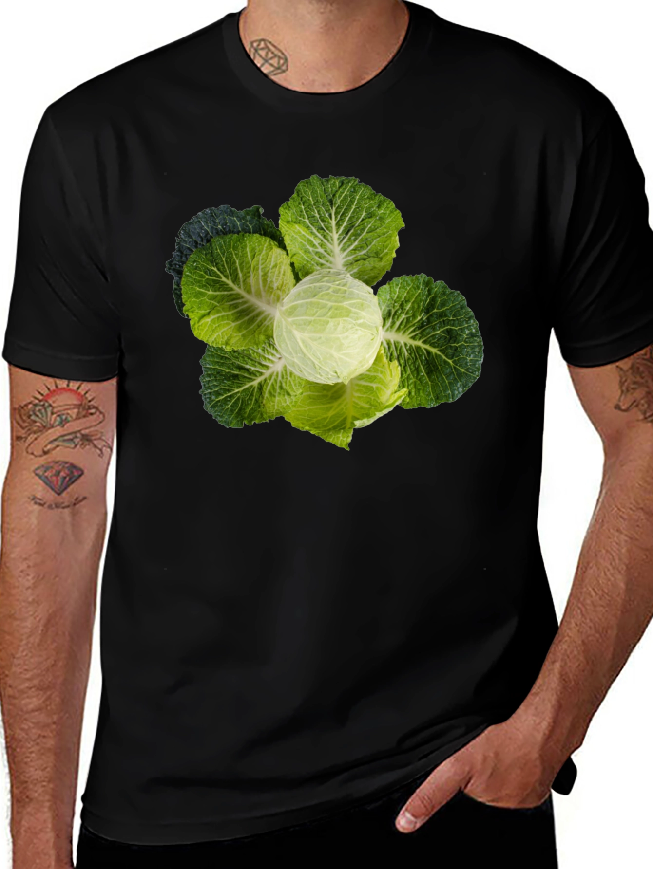 Cabbage Head Graphic Tee - Quirky Food Lovers T-Shirt