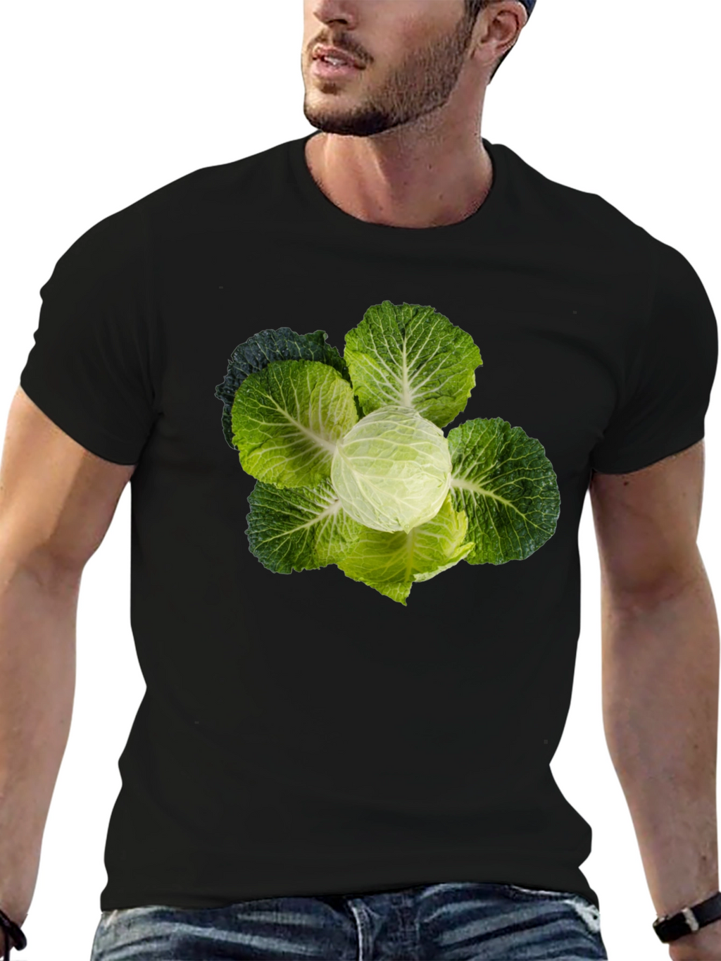 Cabbage Head Graphic Tee - Quirky Food Lovers T-Shirt