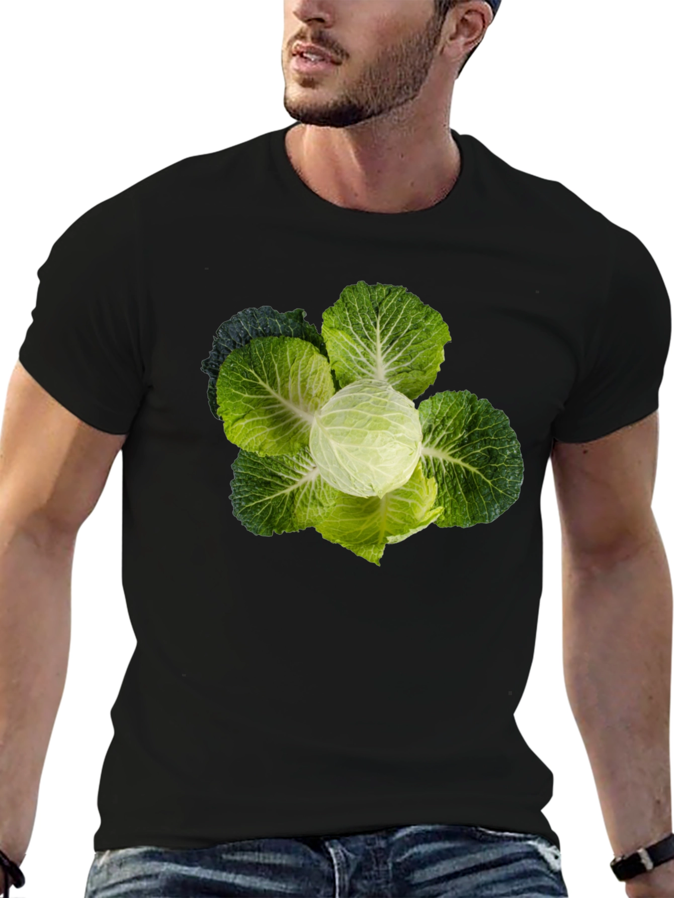 Cabbage Head Graphic Tee - Quirky Food Lovers T-Shirt