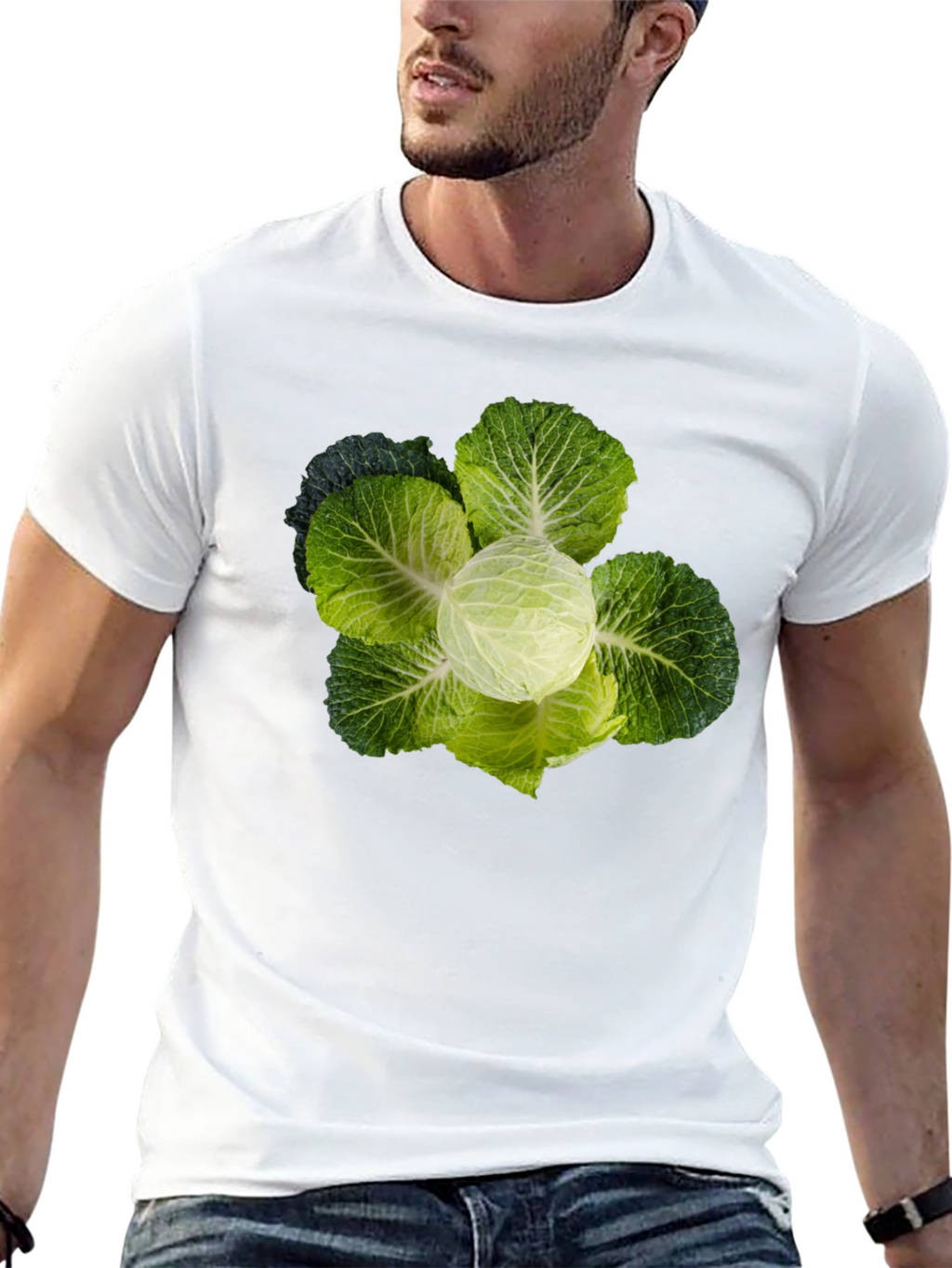 Cabbage Head Graphic Tee - Quirky Food Lovers T-Shirt
