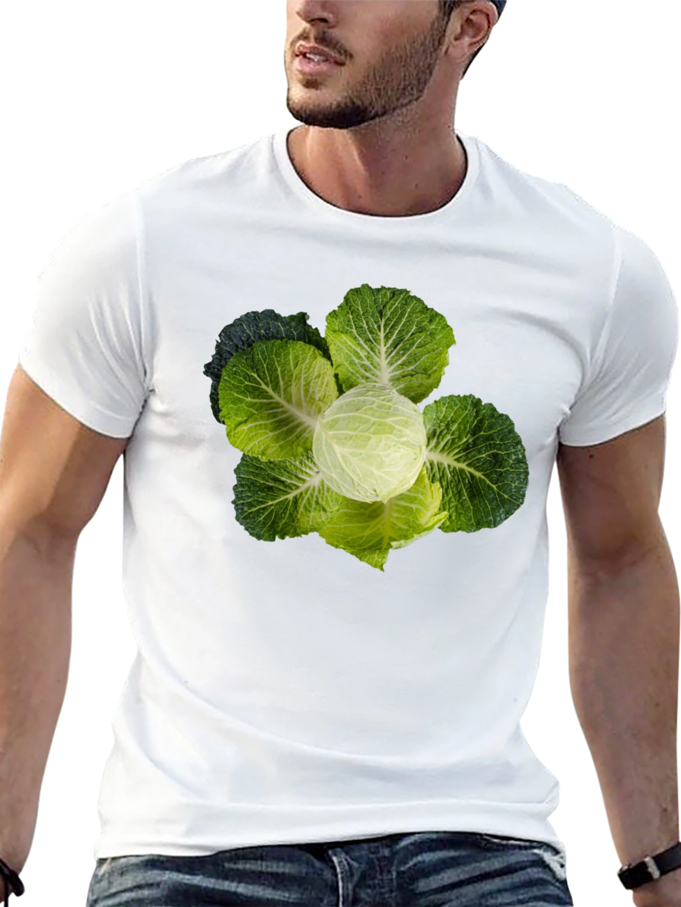 Cabbage Head Graphic Tee - Quirky Food Lovers T-Shirt