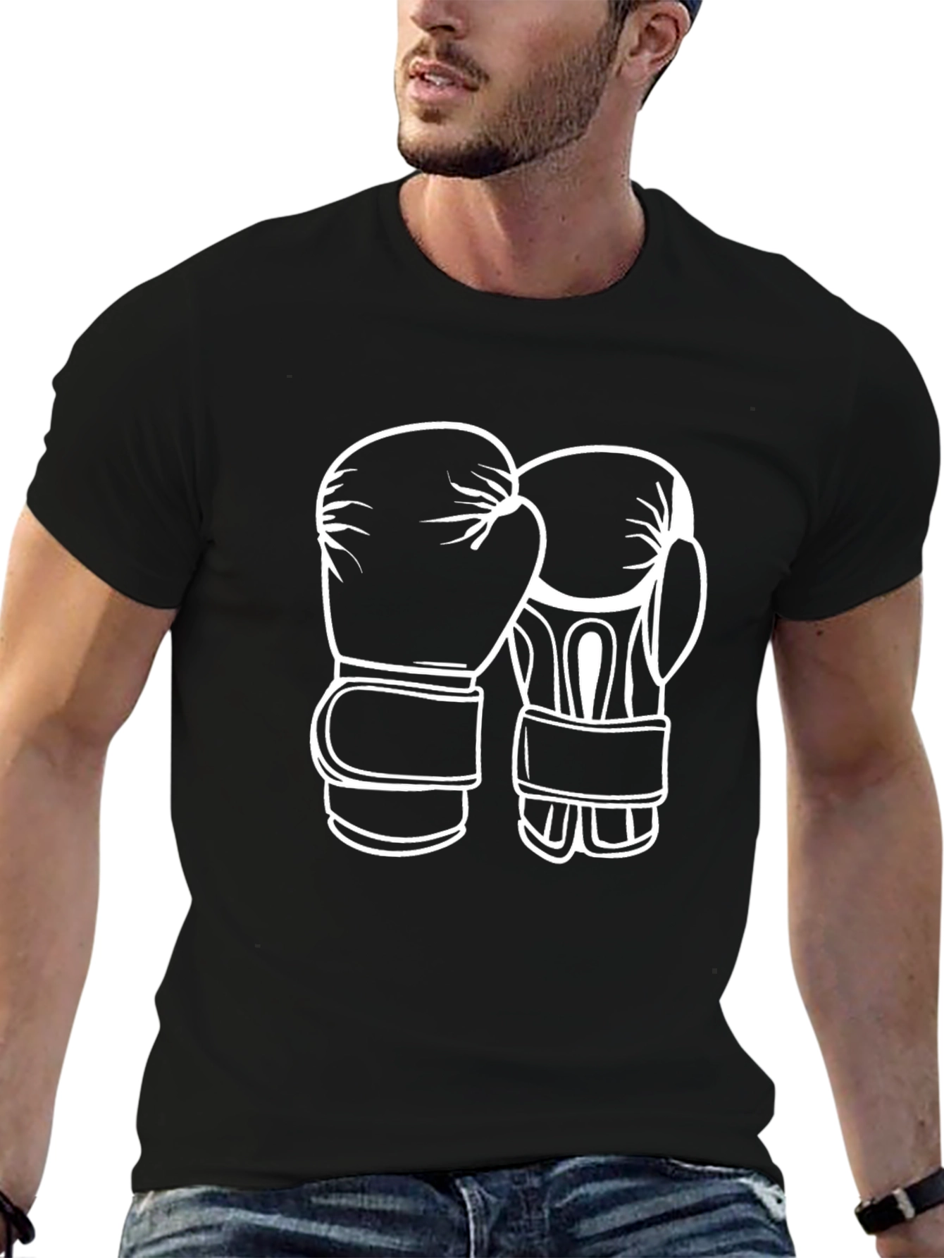Boxing Gloves Graphic T-Shirt - Black