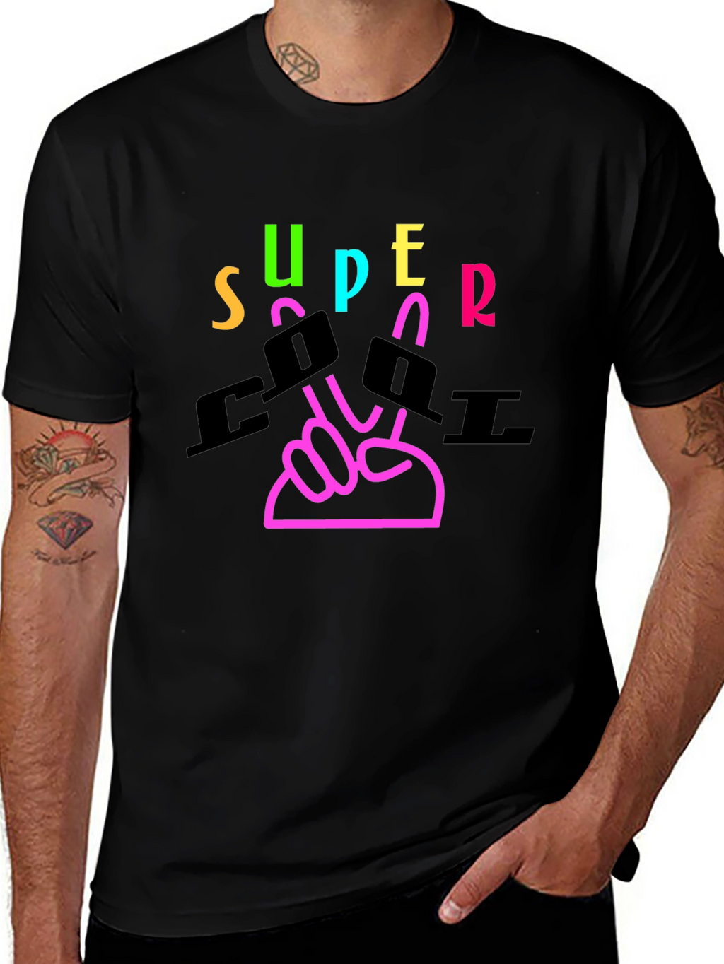 Super Cool Graphic Tee - Black T-Shirt