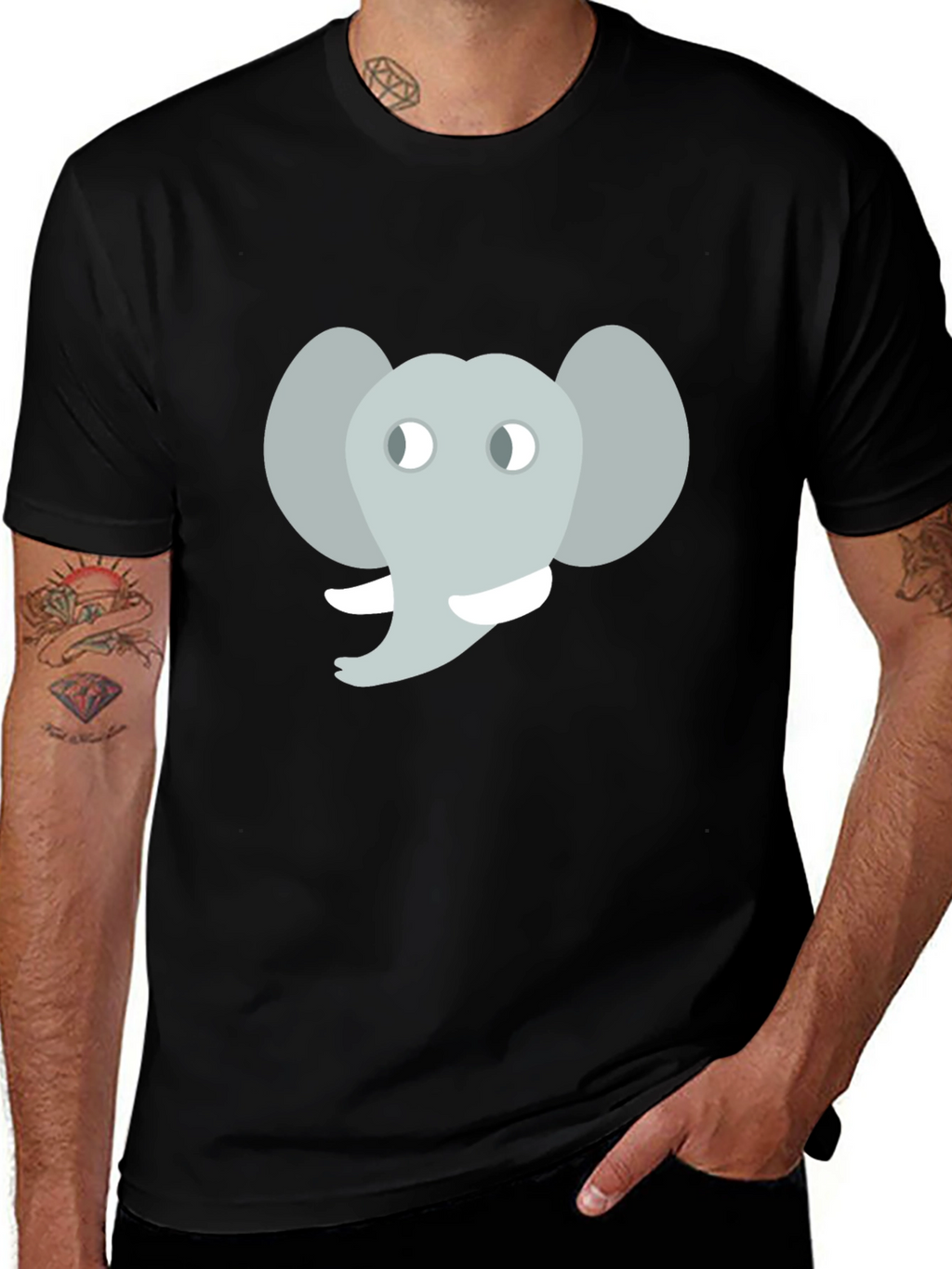 Elephant Graphic Black T-Shirt