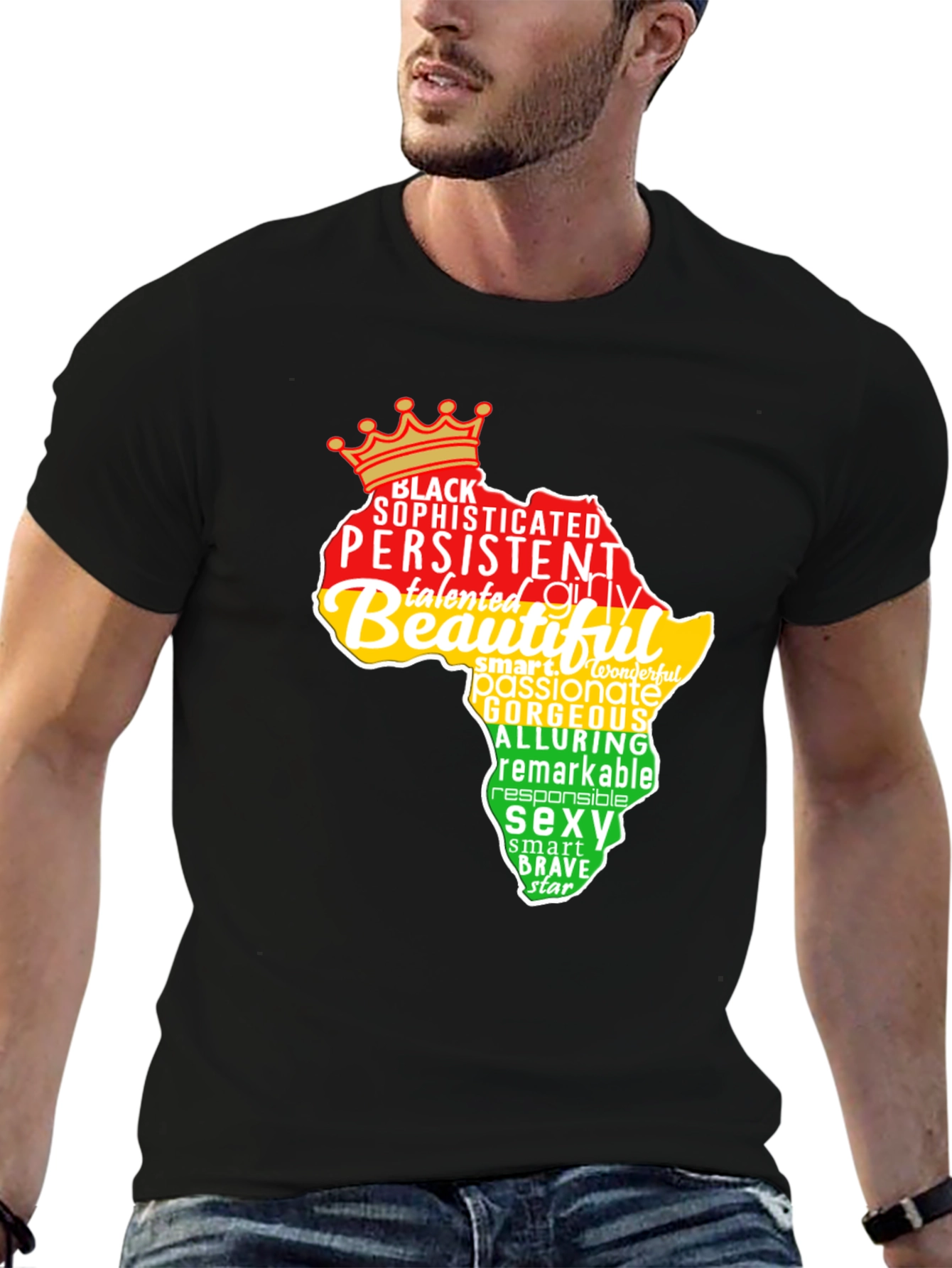 Black Pride T-Shirt - Africa Word Art
