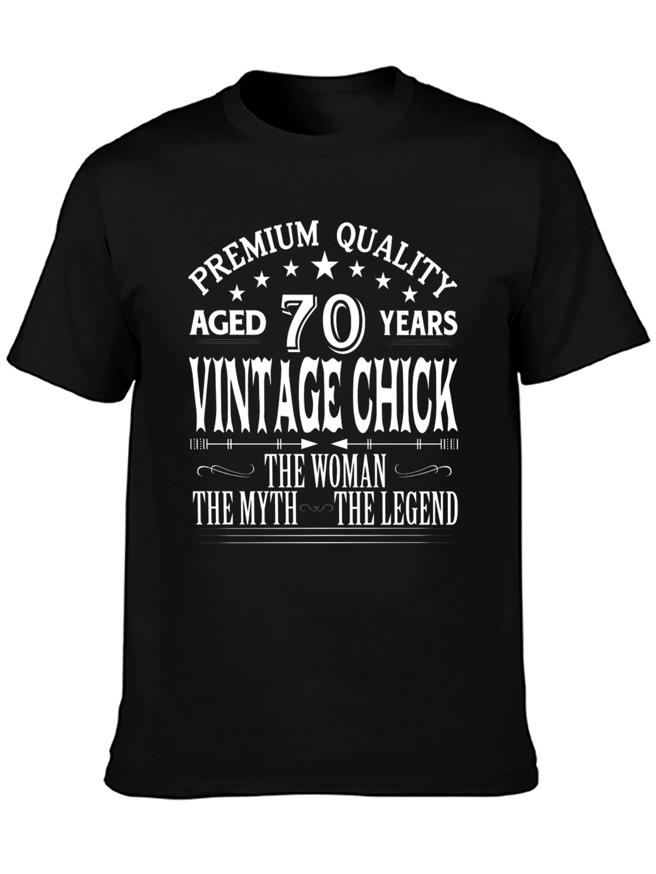 Vintage Chick 70th Birthday T-Shirt - Premium Quality