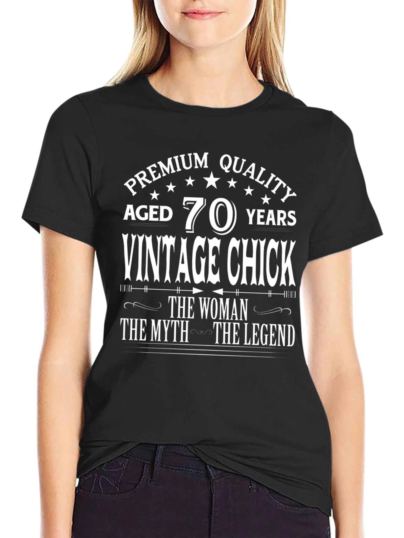 Vintage Chick 70th Birthday T-Shirt - Premium Quality