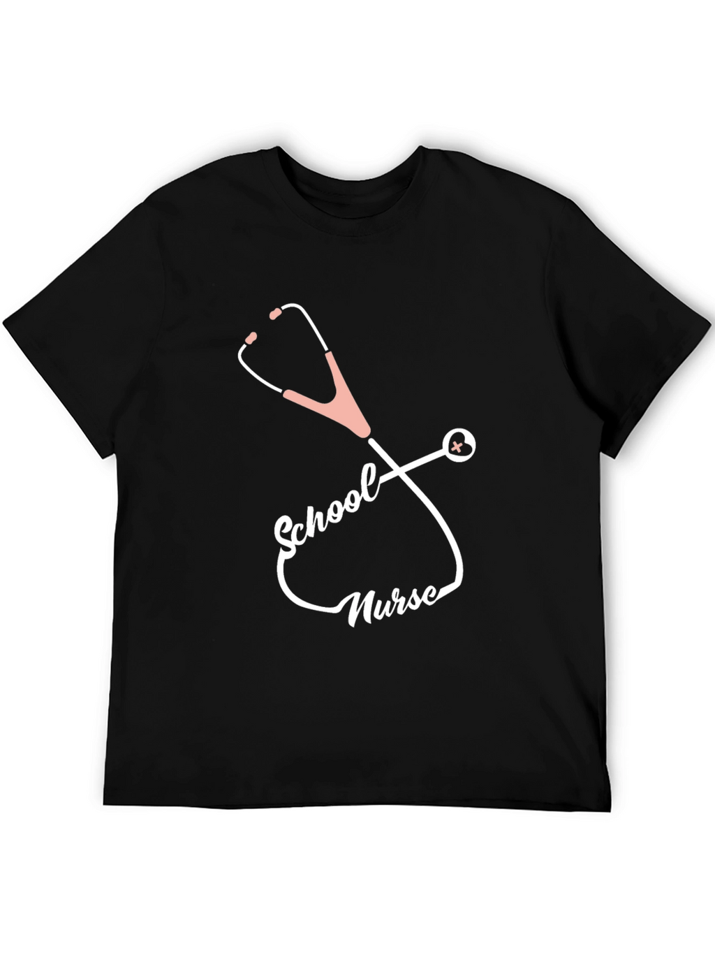 School Nurse Stethoscope T-Shirt - Black