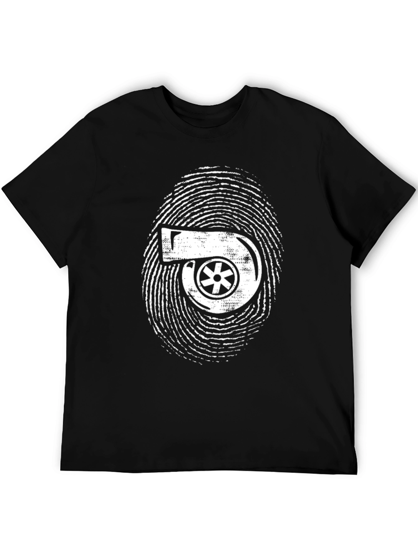Turbo Fingerprint Graphic Black T-Shirt
