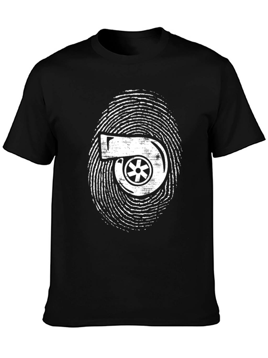 Turbo Fingerprint Graphic Black T-Shirt