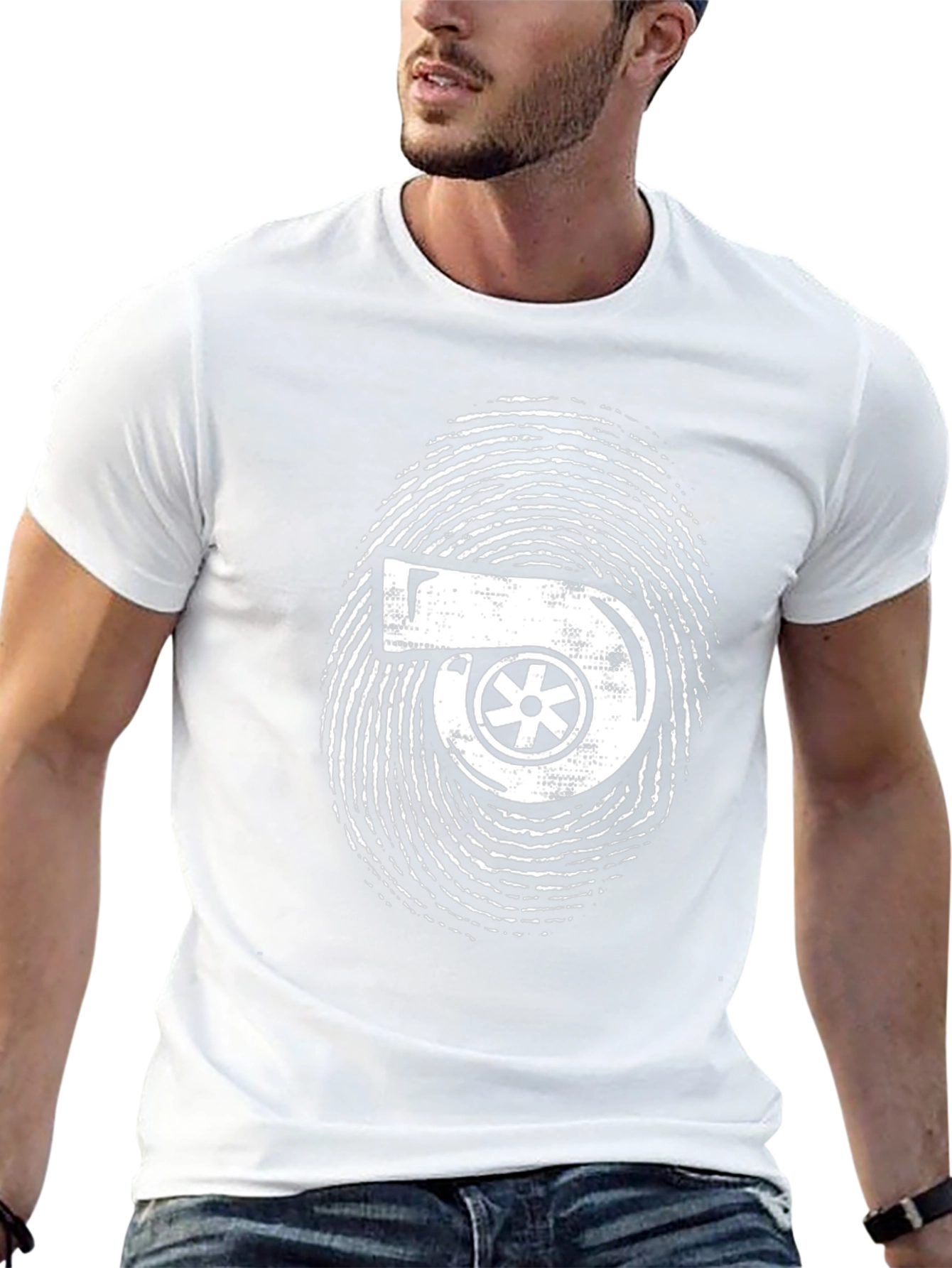 Turbo Fingerprint Graphic Black T-Shirt