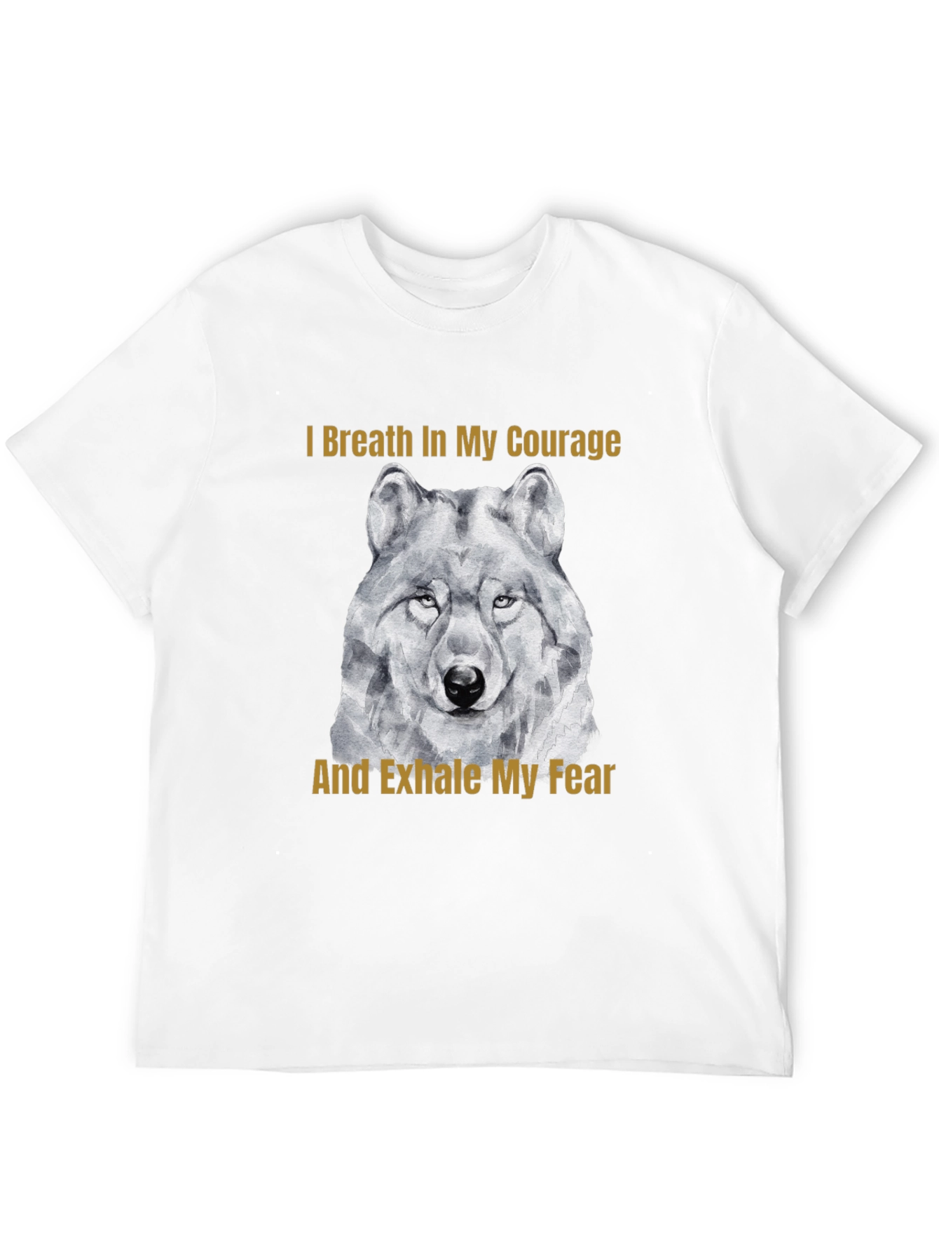 Courage Wolf Graphic Tee - Breathe In Exhale Fear