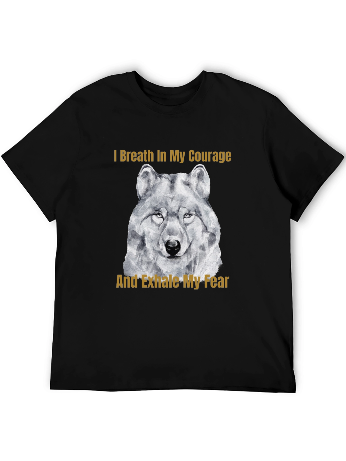 Courage Wolf Graphic Tee - Breathe In Exhale Fear