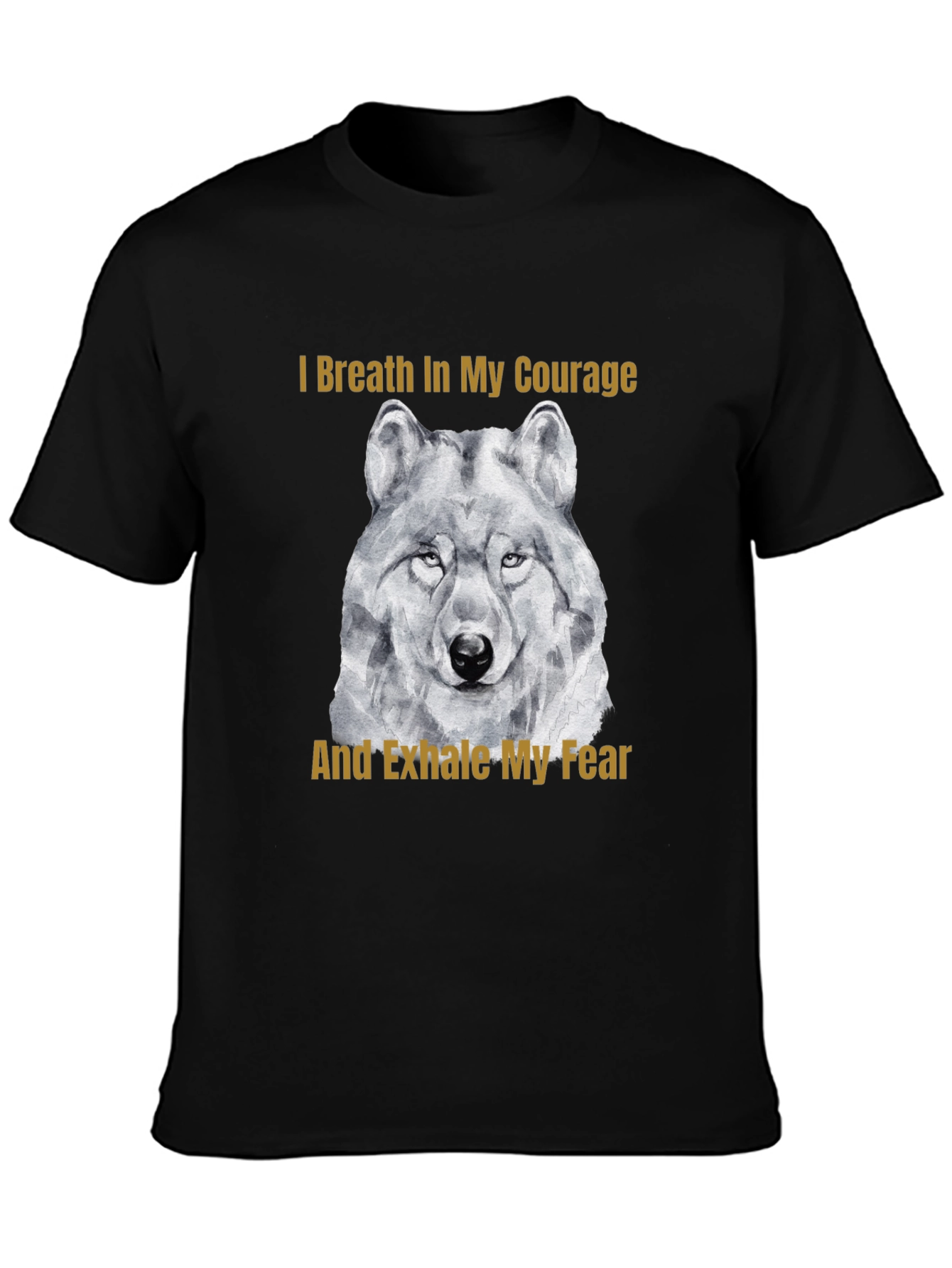 Courage Wolf Graphic Tee - Breathe In Exhale Fear