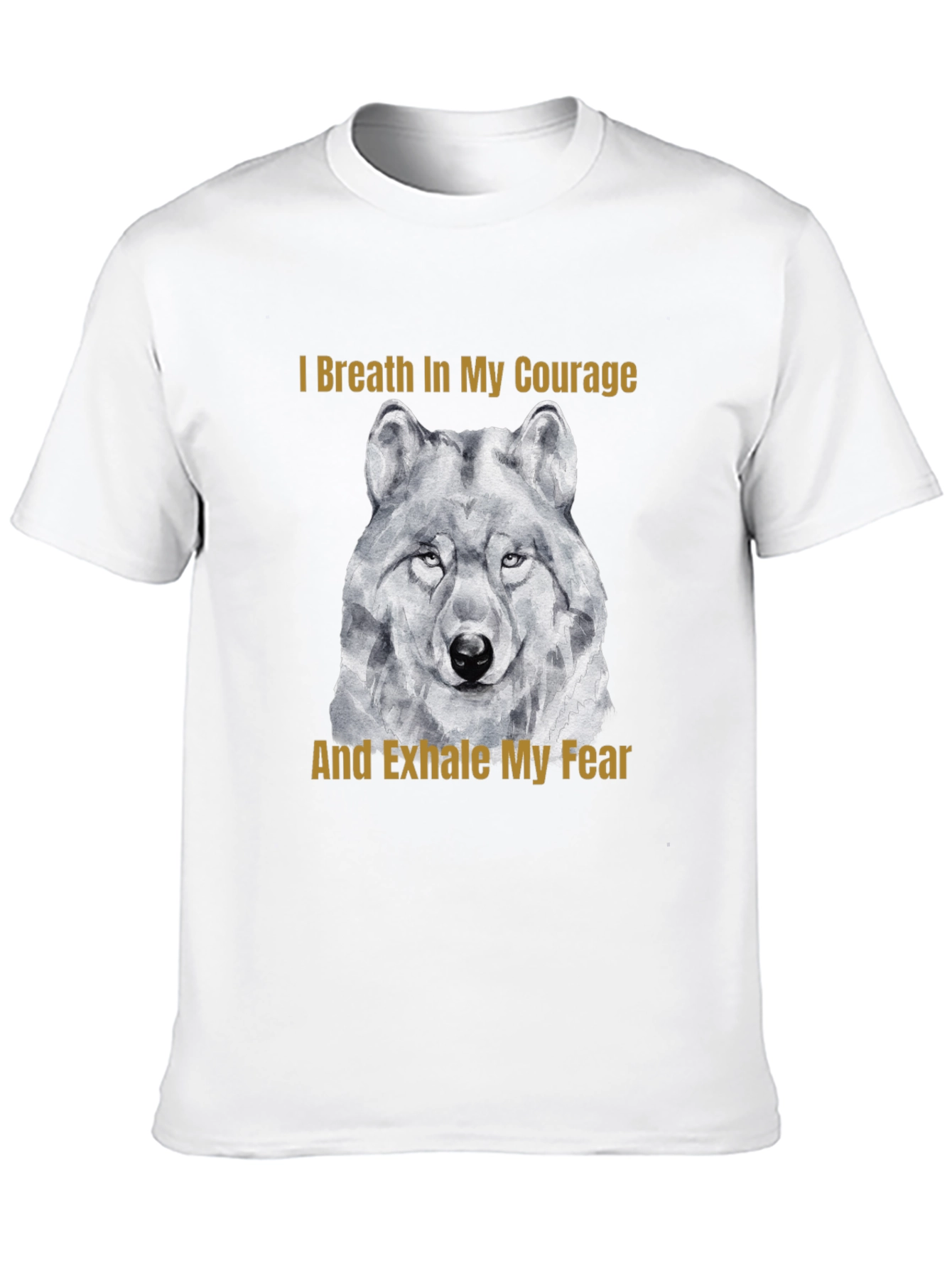 Courage Wolf Graphic Tee - Breathe In Exhale Fear