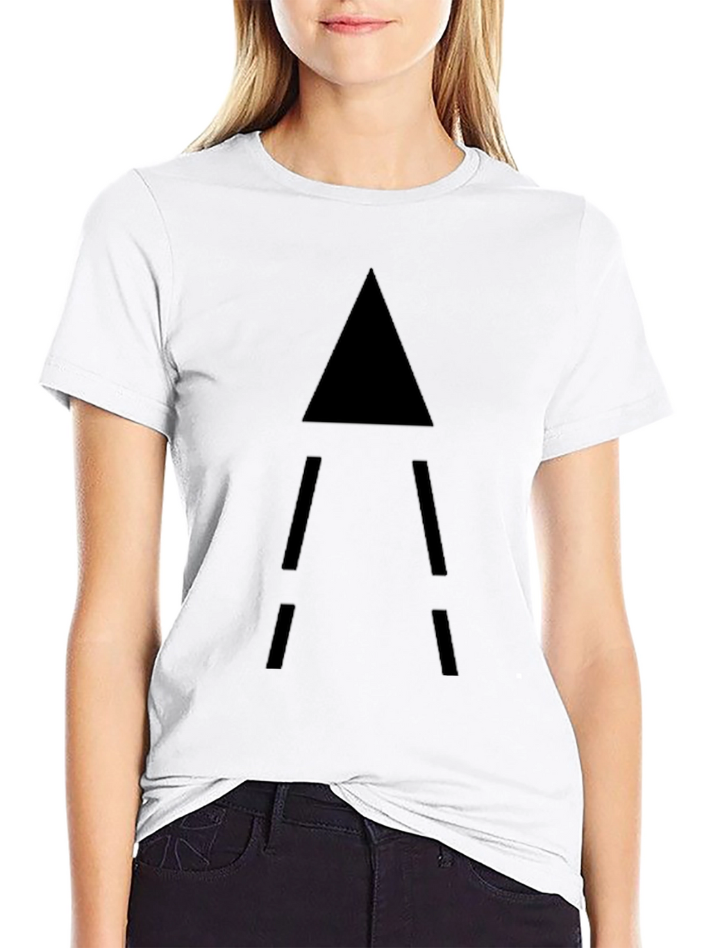 Minimalist Triangle Graphic Black T-Shirt