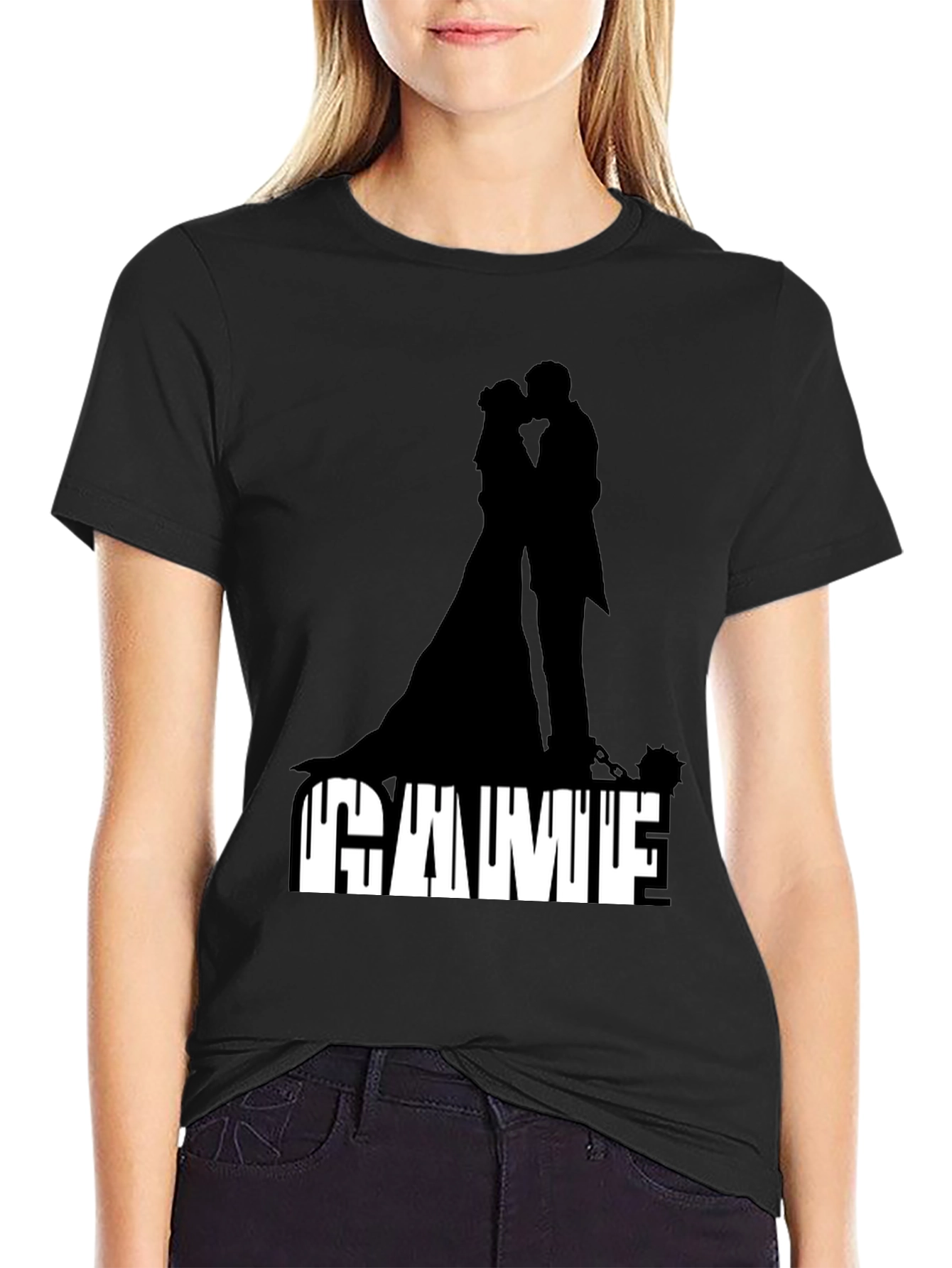 Gamufe Wedding Silhouette Graphic Tee - Black