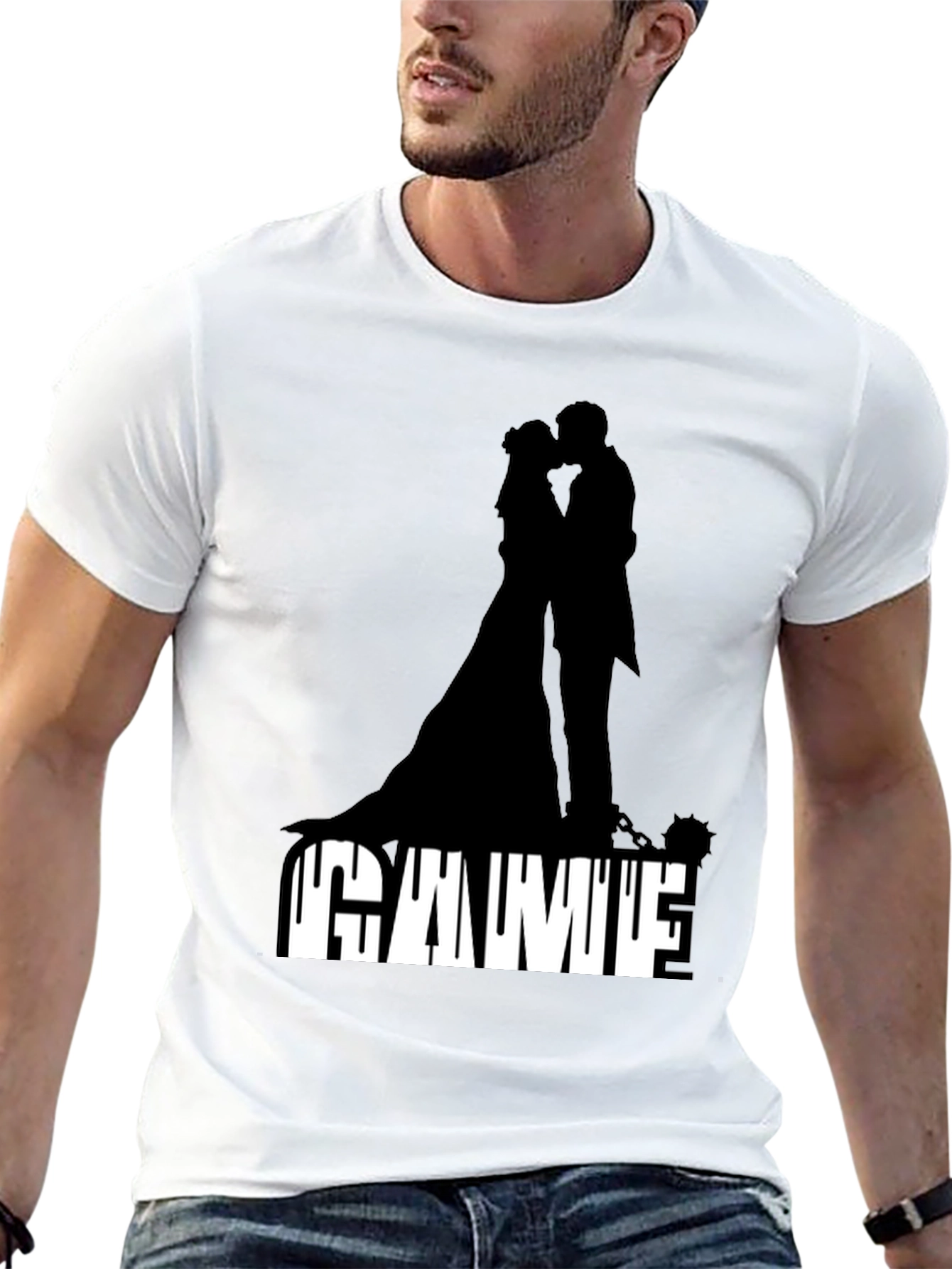 Gamufe Wedding Silhouette Graphic Tee - Black